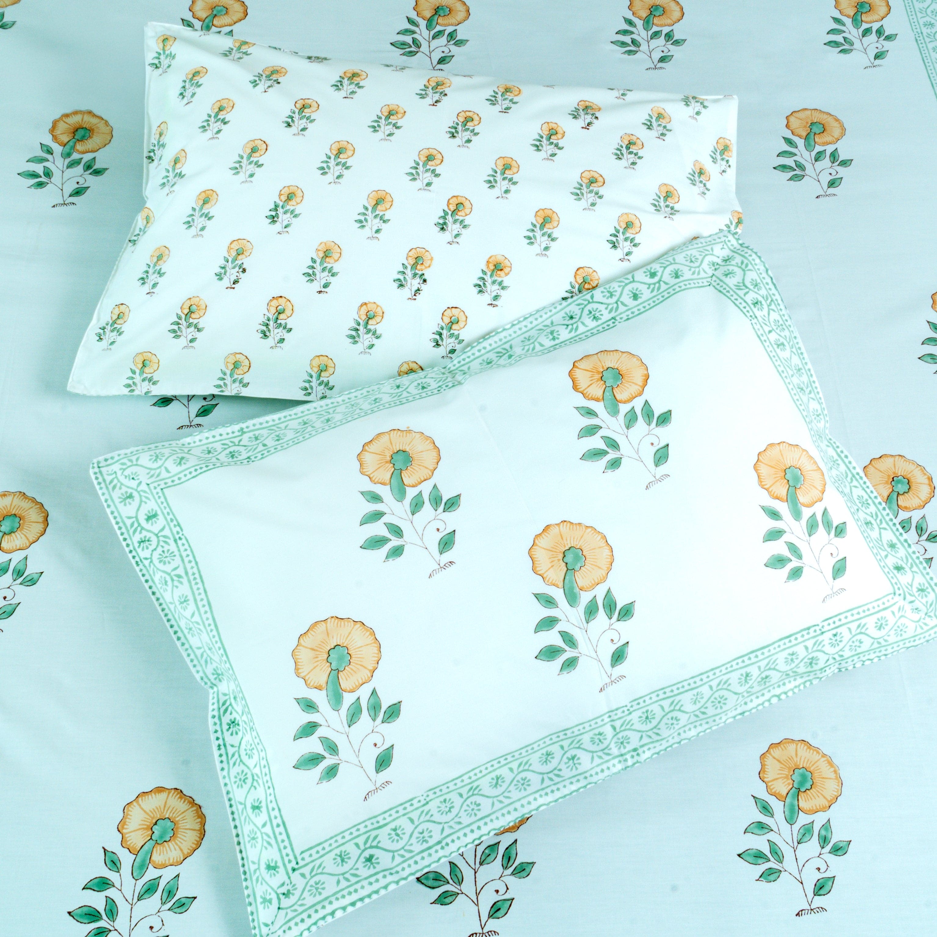 Cassia – Premium Percale Cotton Bedsheet Set (Super King, 300 TC, 2 Reversible Pillow Covers)