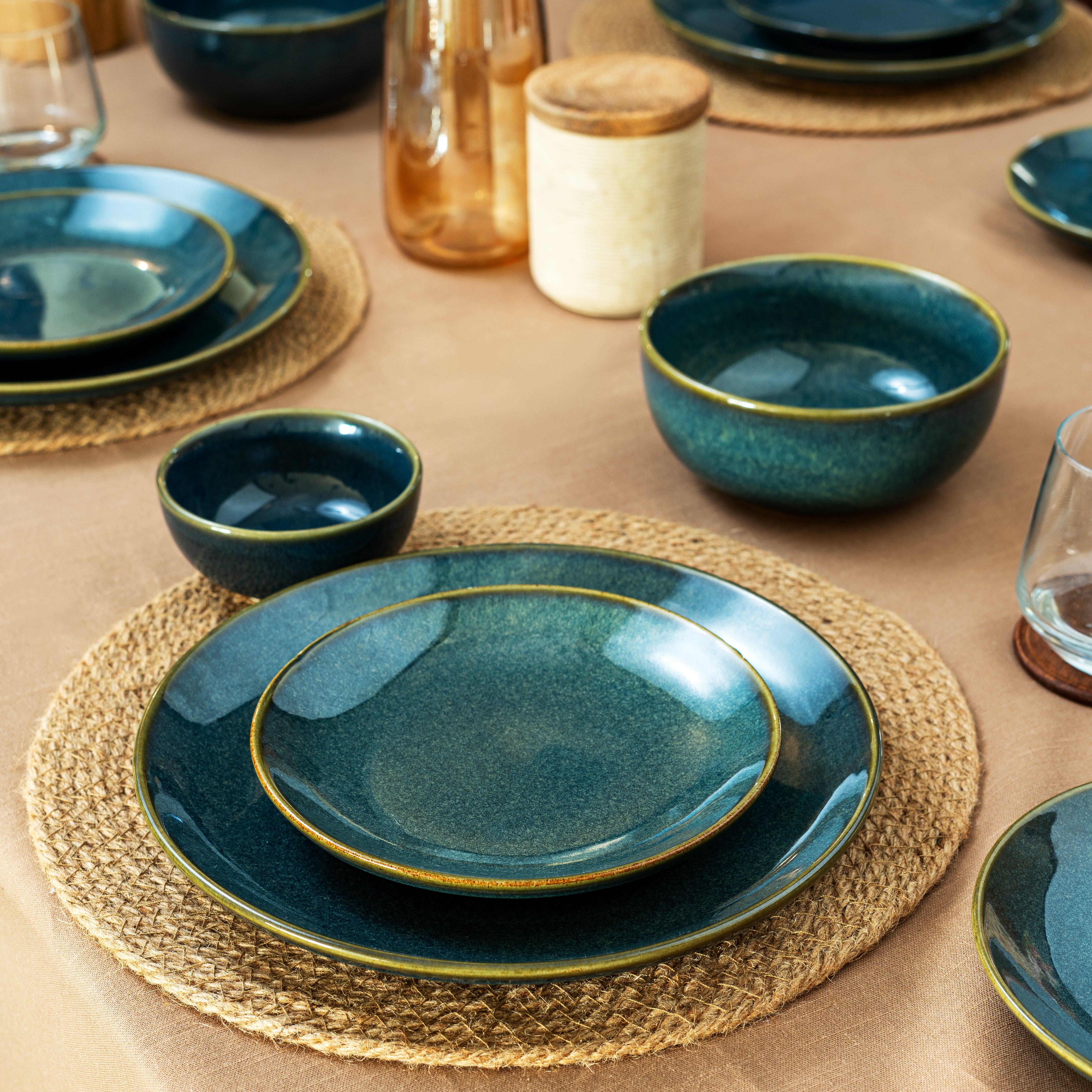 Midnight Tide – Set of 4 Ceramic Snack Plates