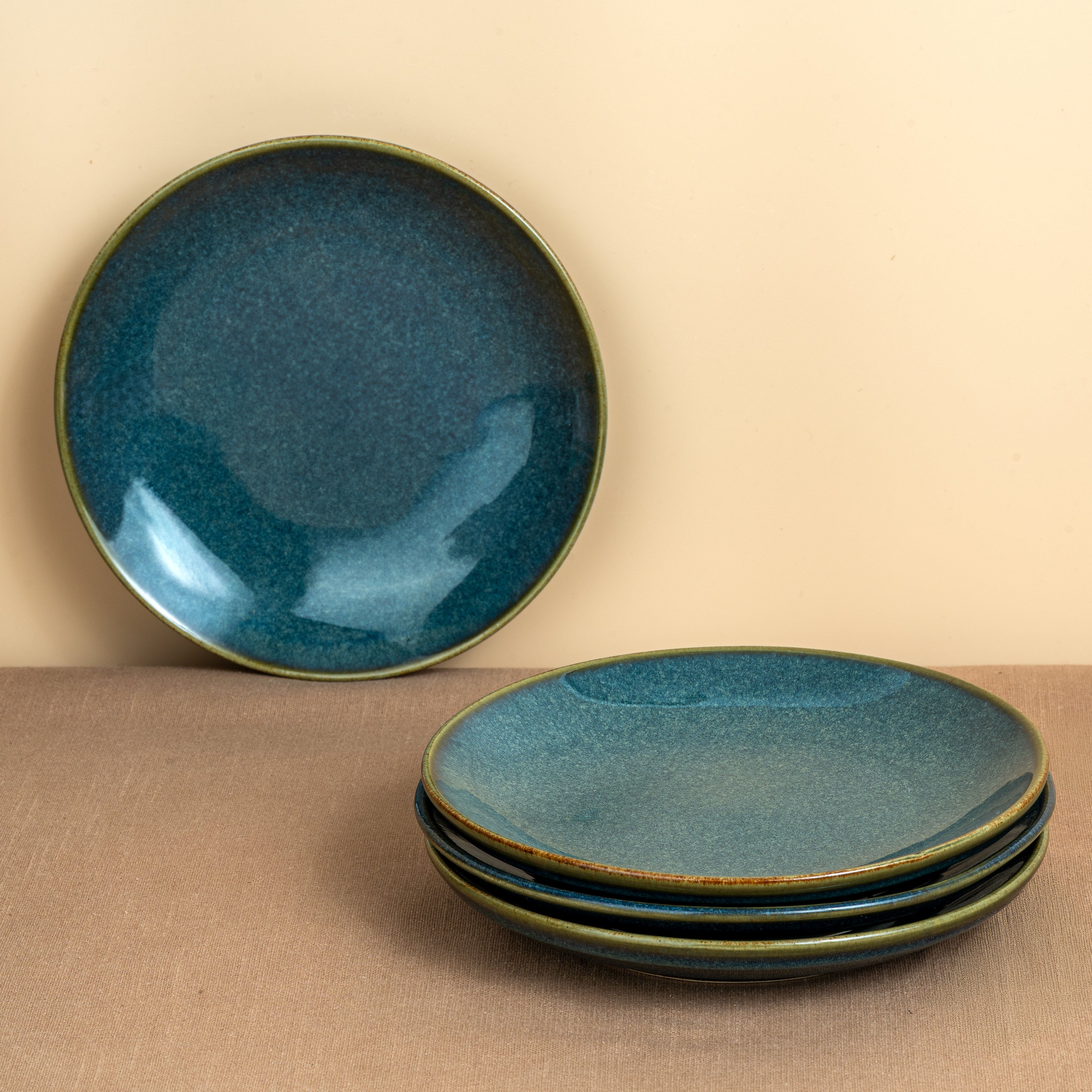 Midnight Tide – Set of 4 Ceramic Snack Plates