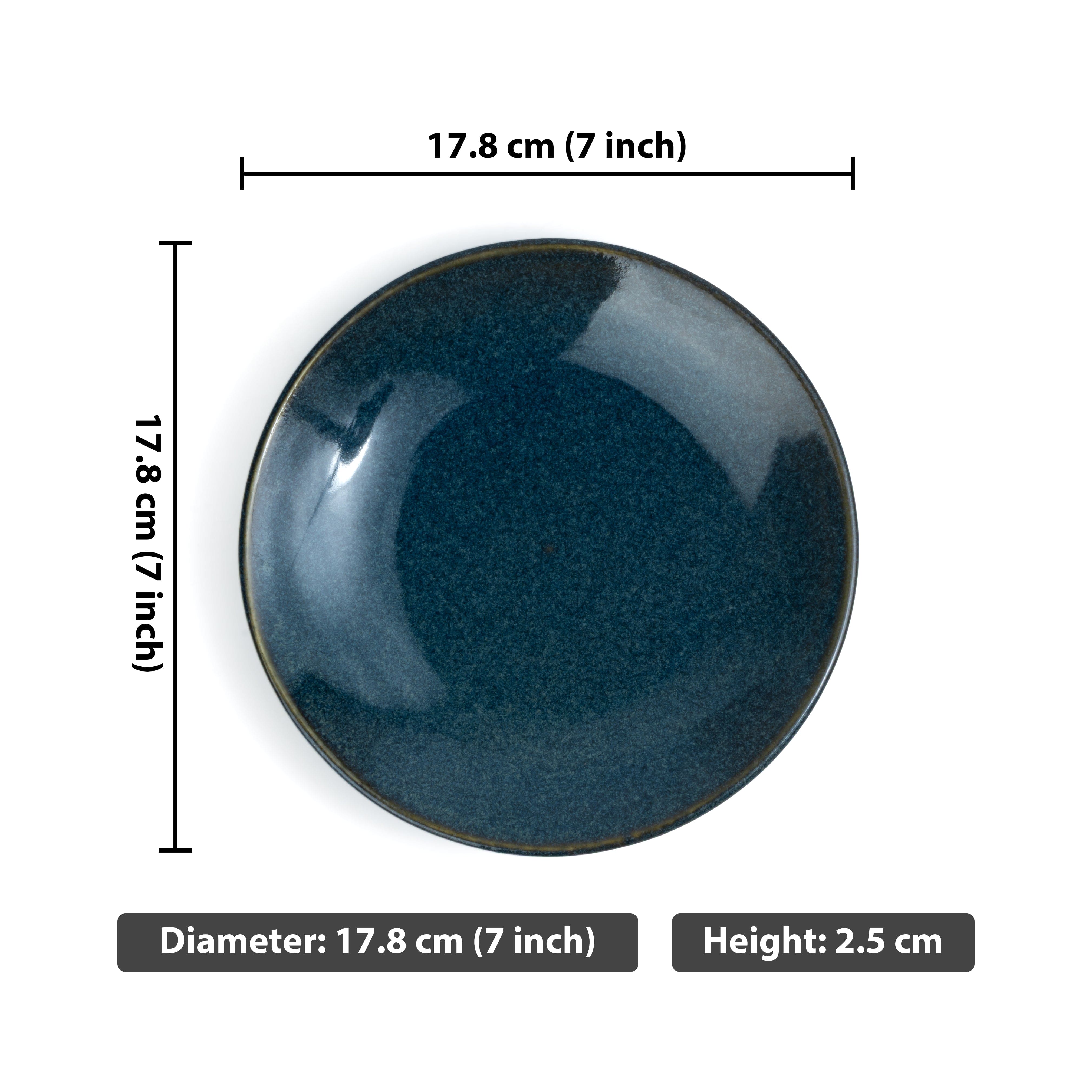 Midnight Tide – Set of 4 Ceramic Snack Plates