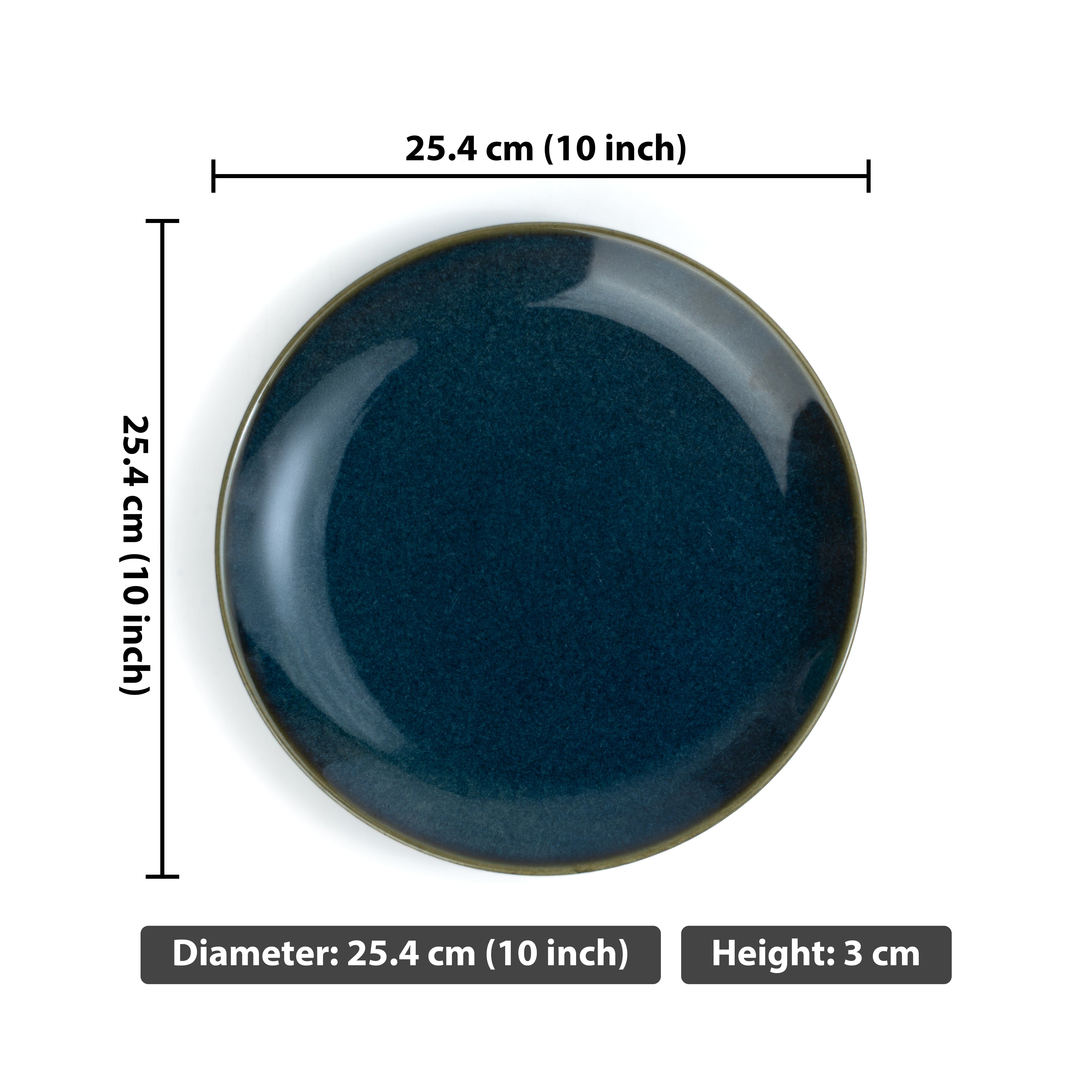 Midnight Tide – Set of 4 Ceramic Dinner Plates
