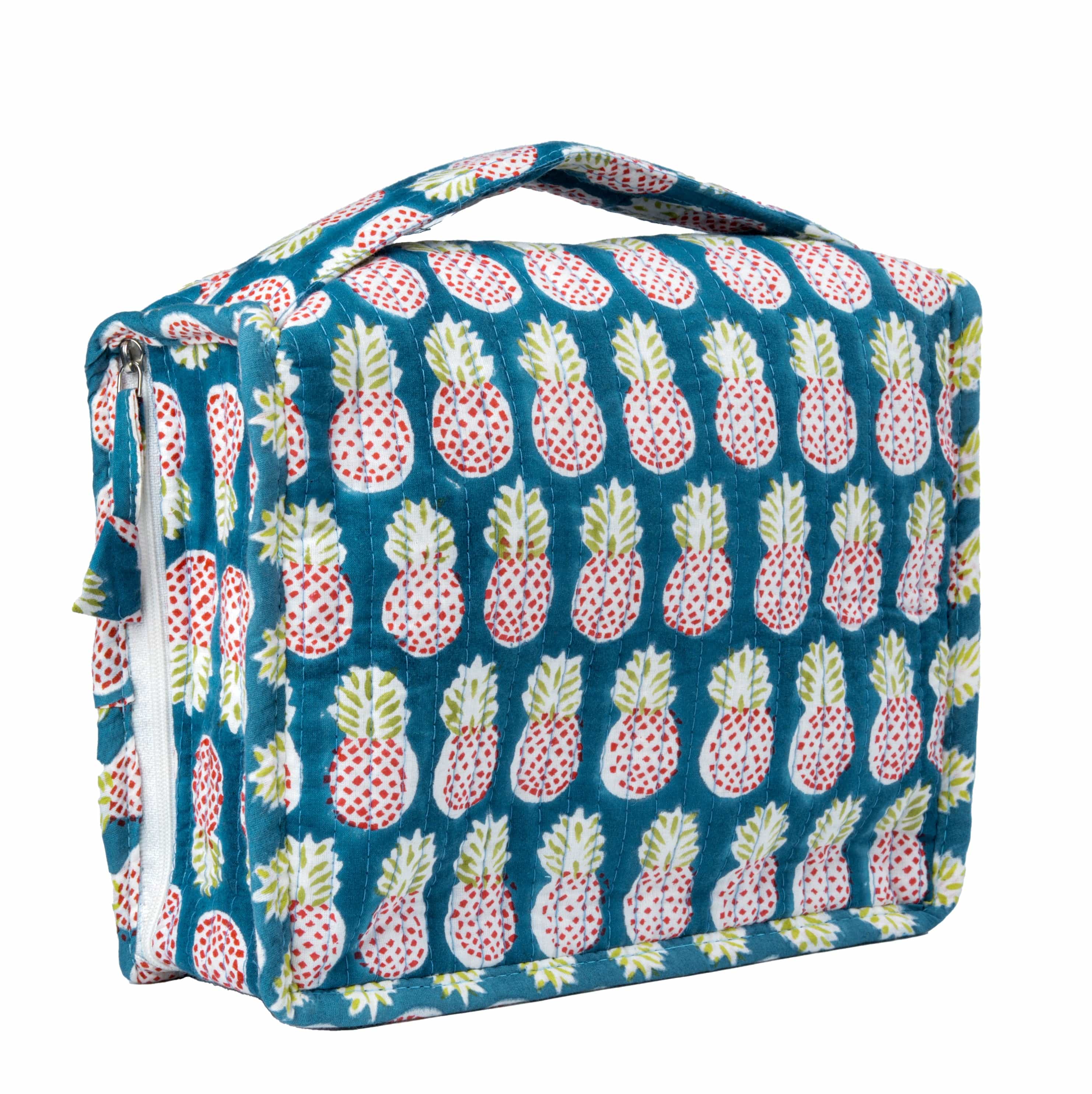 Bags 'Pineapple Charm' Block Printed Jewellery & Travel Organizer artmansha