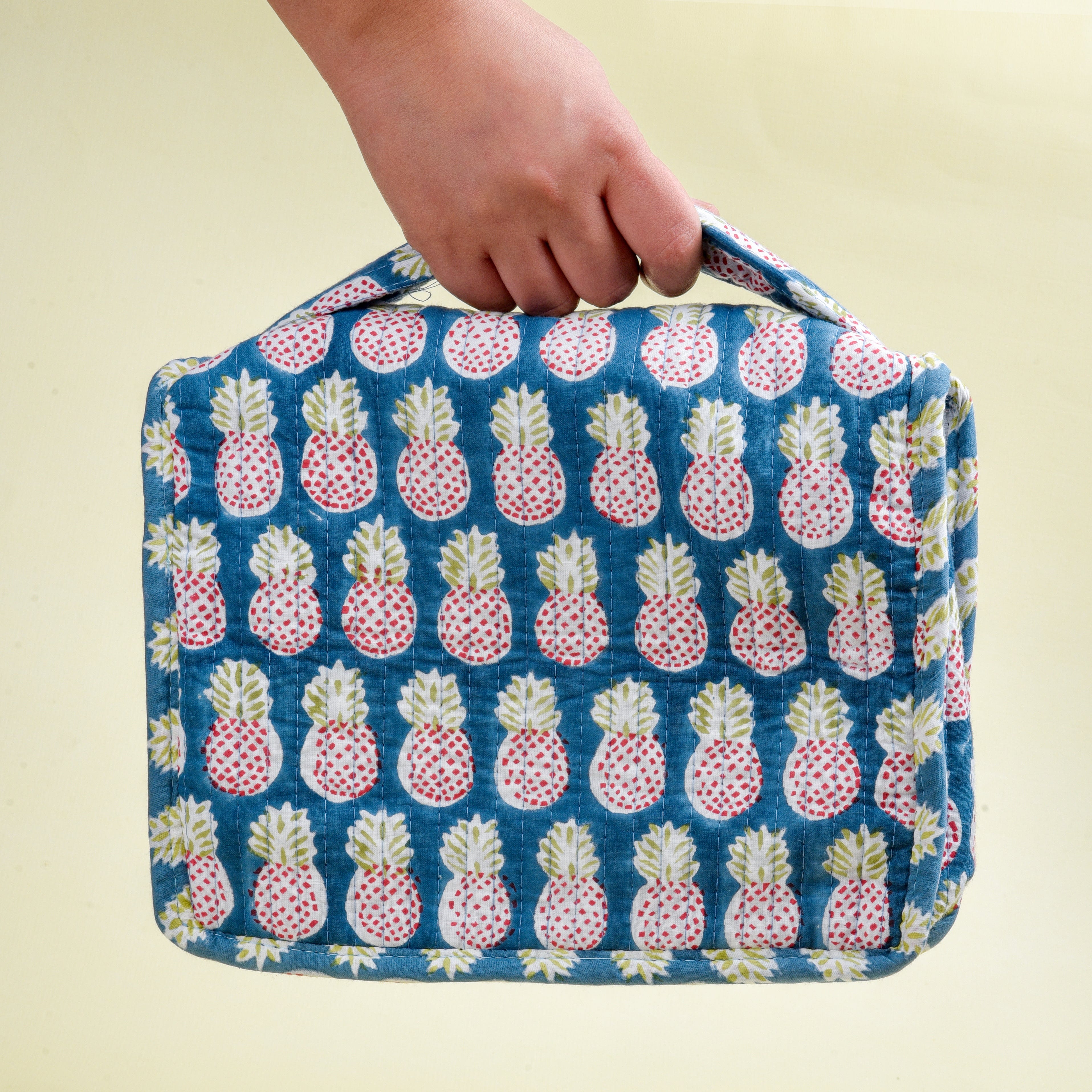 Bags 'Pineapple Charm' Block Printed Jewellery & Travel Organizer artmansha
