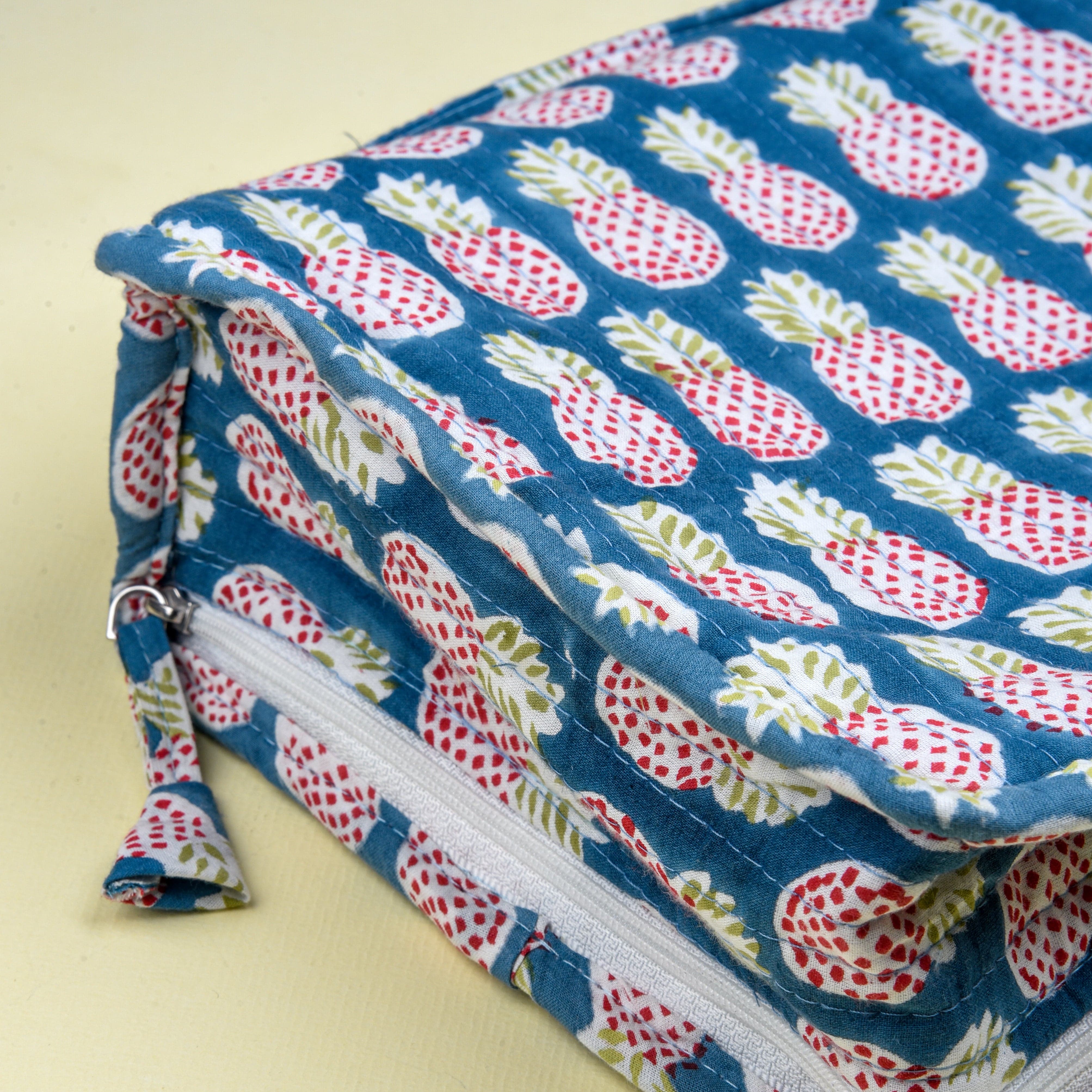 Bags 'Pineapple Charm' Block Printed Jewellery & Travel Organizer artmansha