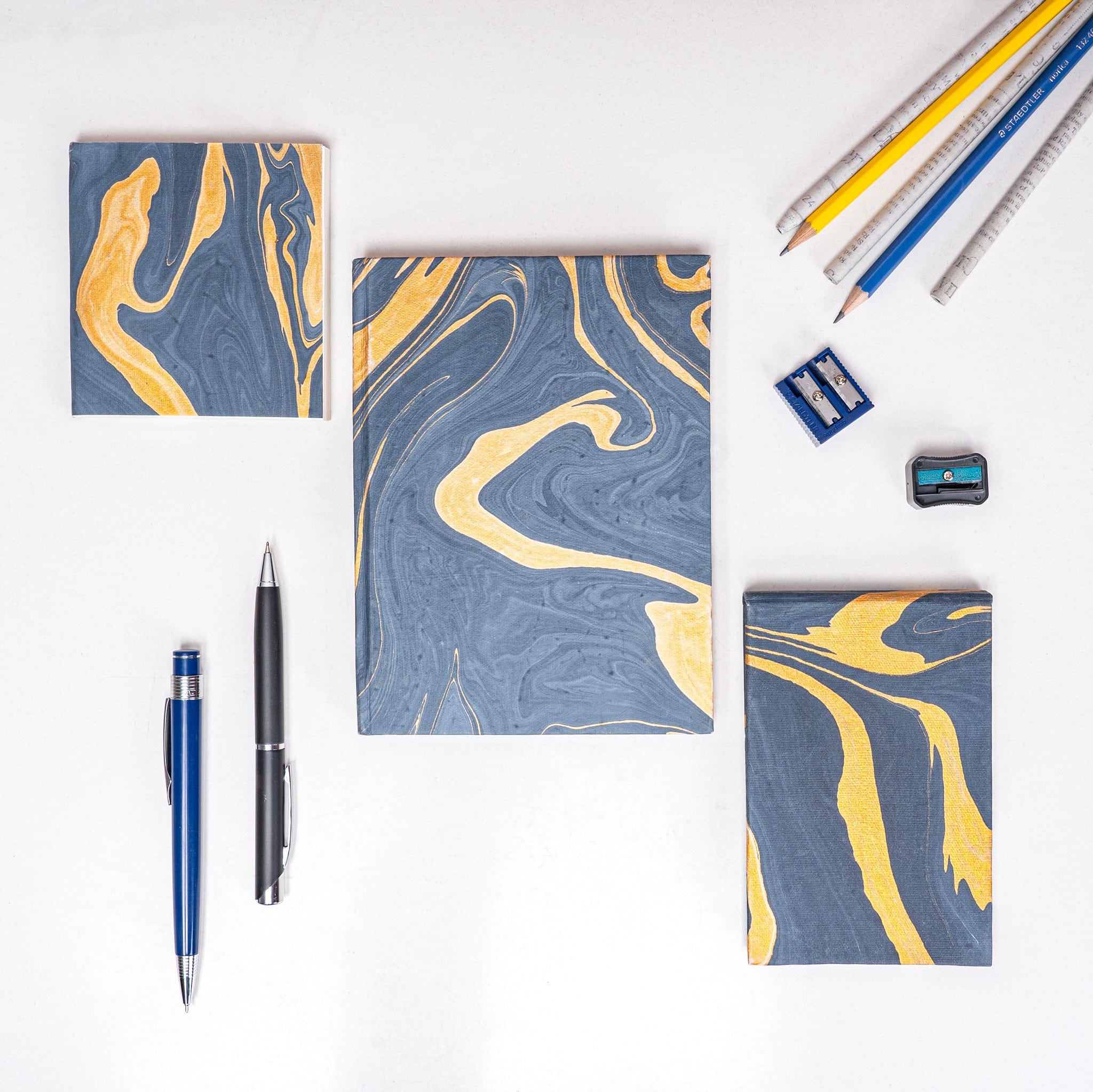 Combo of 3 - Blue Marble A5 Hardbound Diary + Small Blue Marble Notepad + Small Blue Marble Pocket Diary artmansha