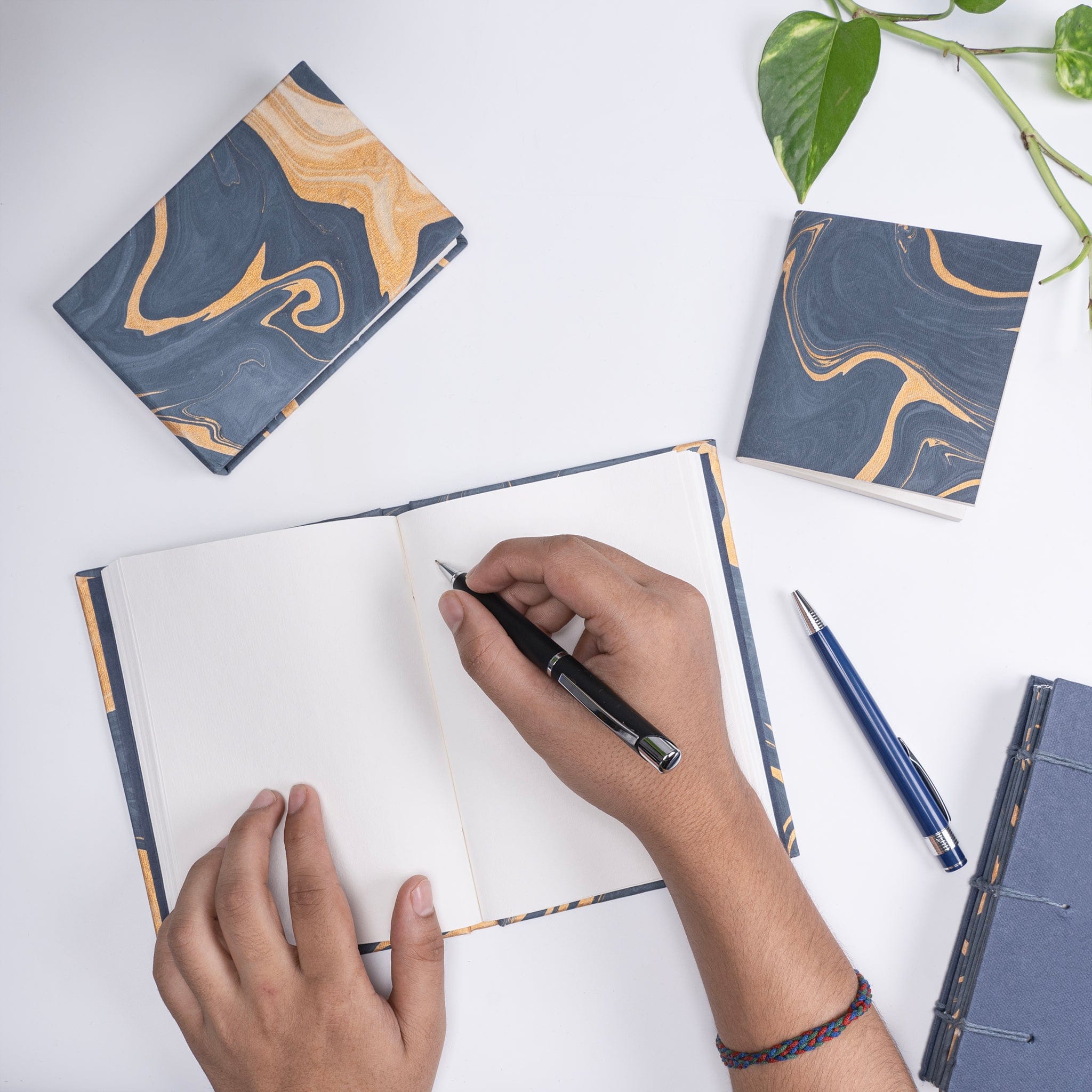 Combo of 3 - Blue Marble A5 Hardbound Diary + Small Blue Marble Notepad + Small Blue Marble Pocket Diary artmansha