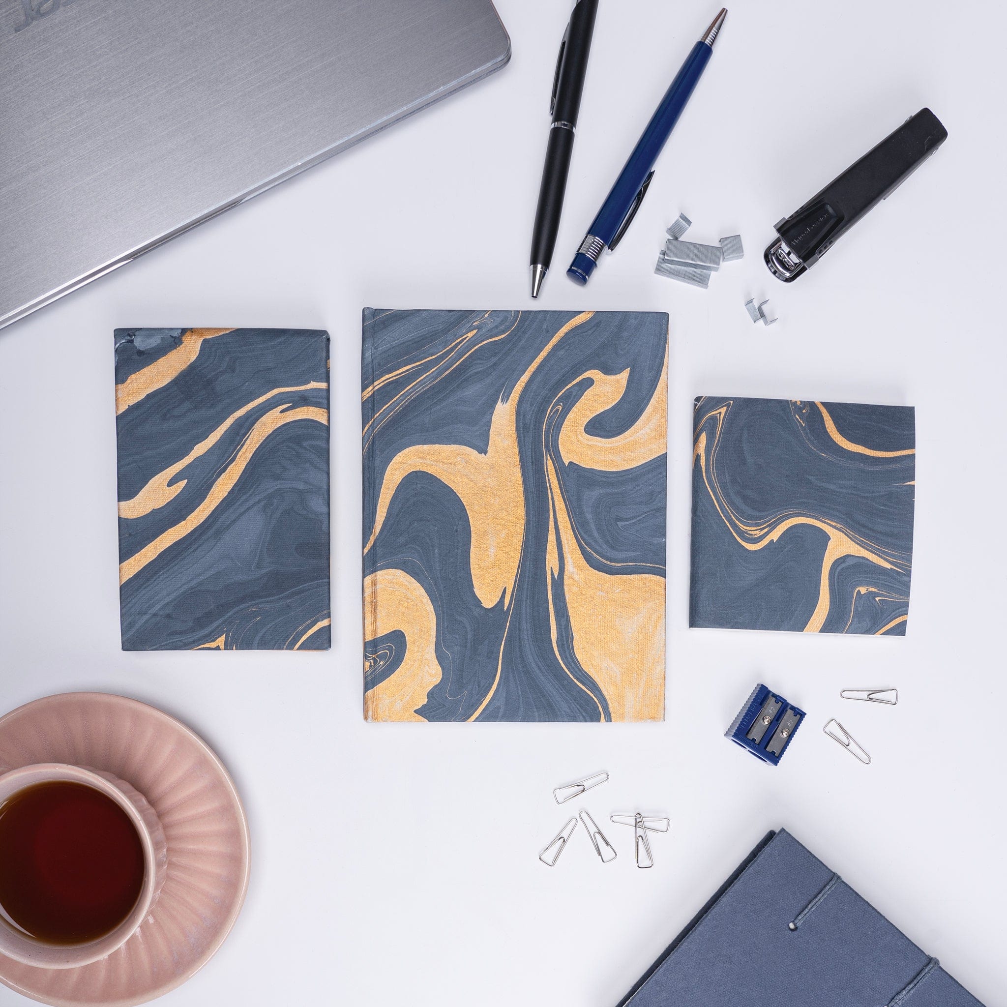 Combo of 3 - Blue Marble A5 Hardbound Diary + Small Blue Marble Notepad + Small Blue Marble Pocket Diary artmansha