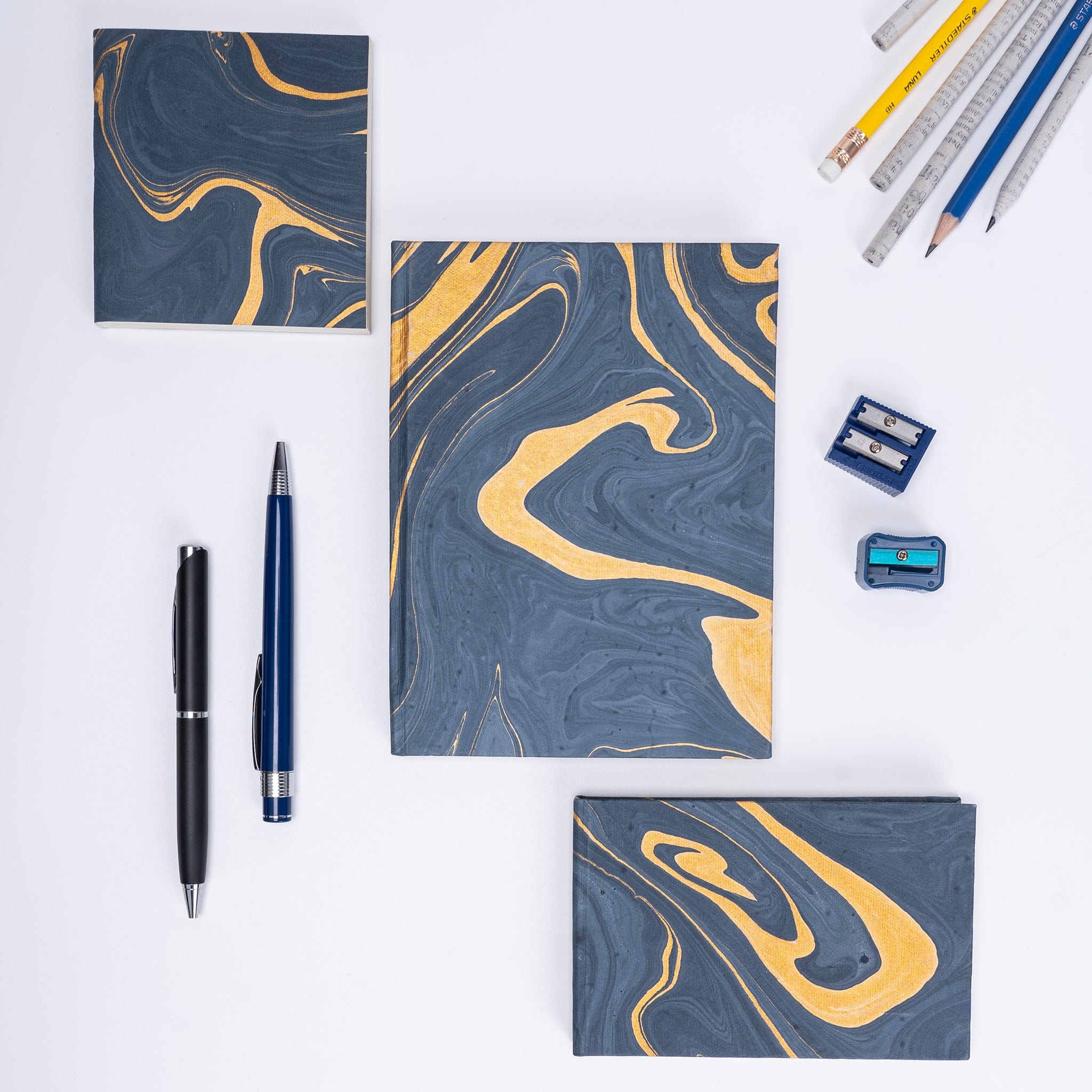 Combo of 3 - Blue Marble A5 Hardbound Diary + Small Blue Marble Notepad + Small Blue Marble Pocket Diary artmansha