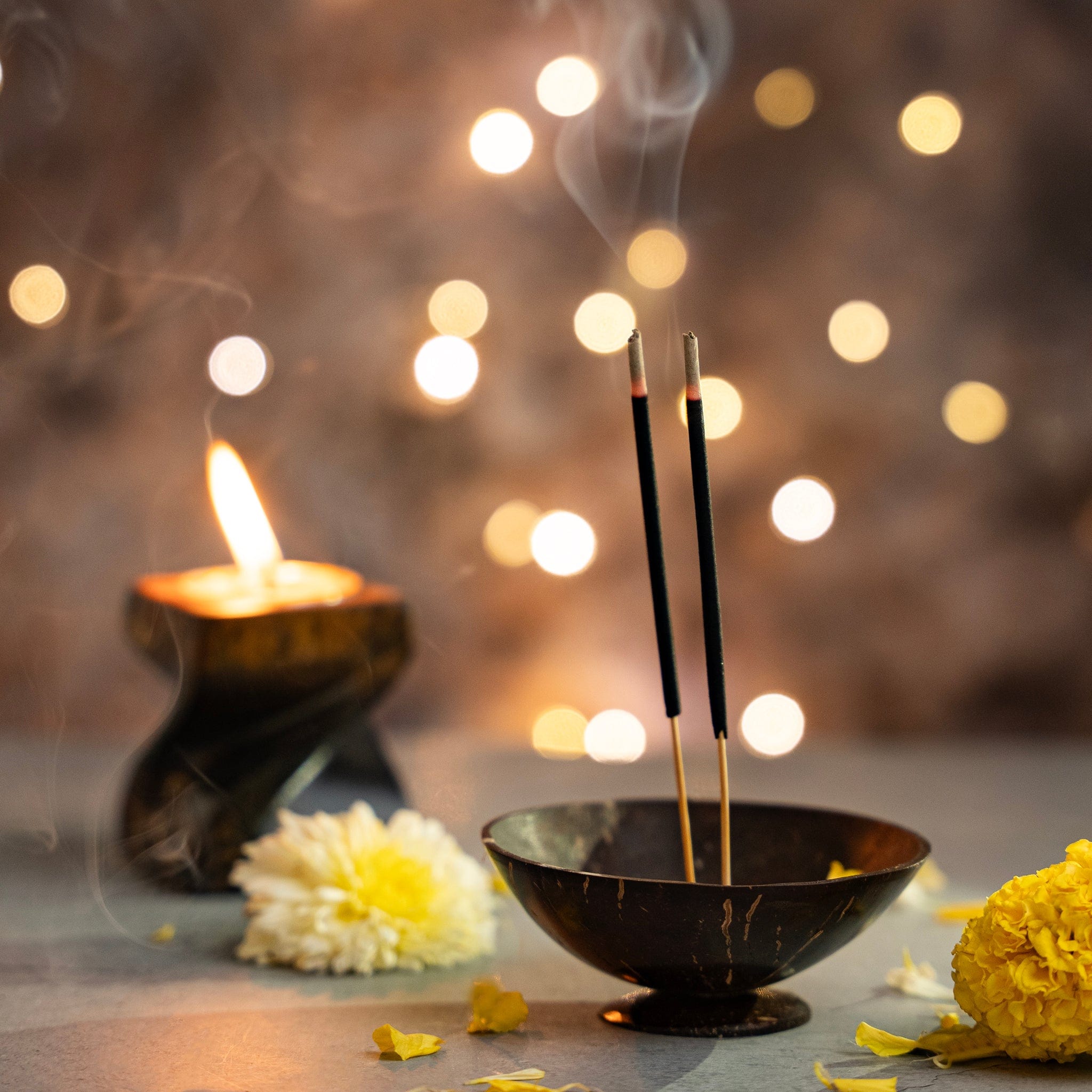 Decor Coconut Shell Incense Holder artmansha
