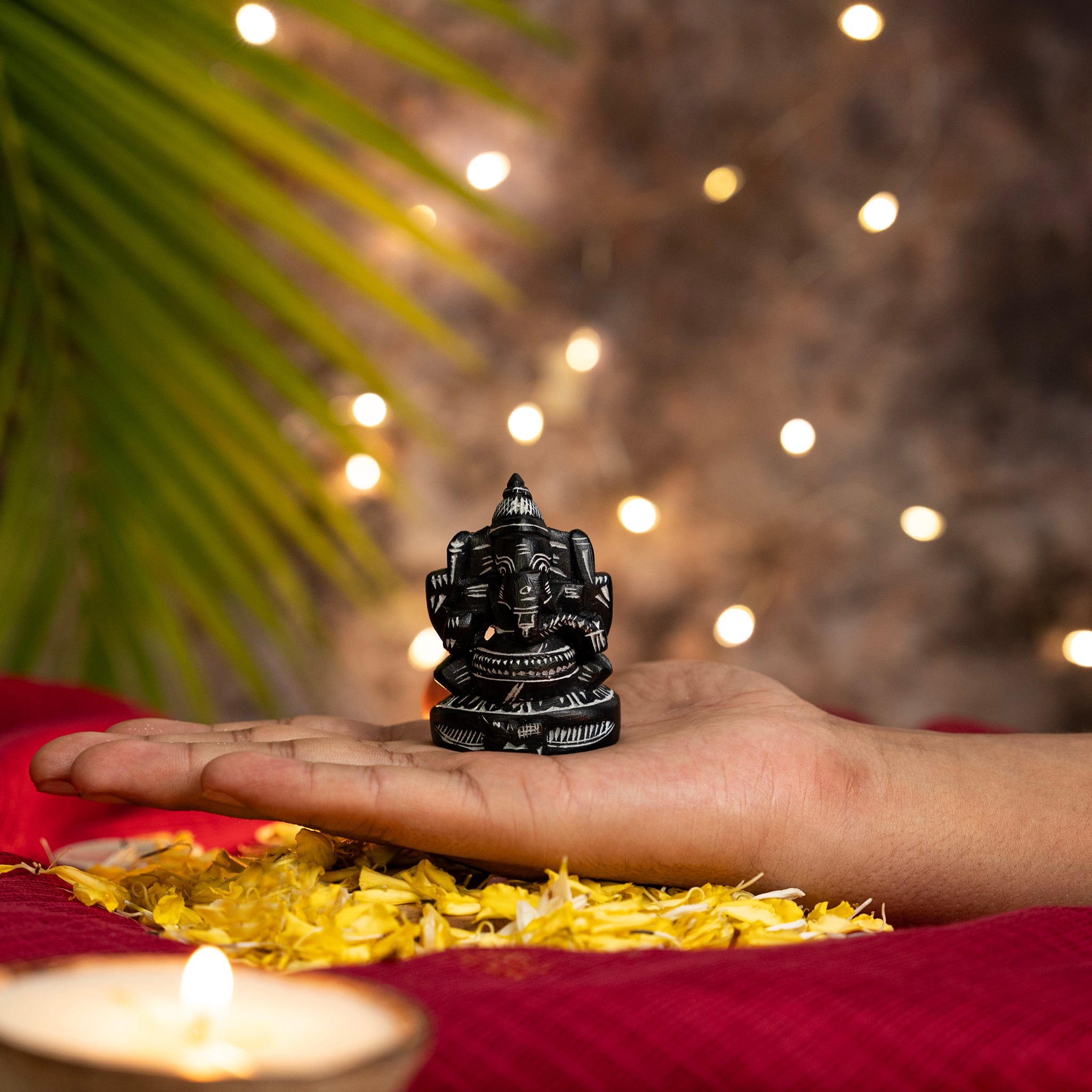 Decor Stone Carved Lord Ganesha Idol - Small artmansha