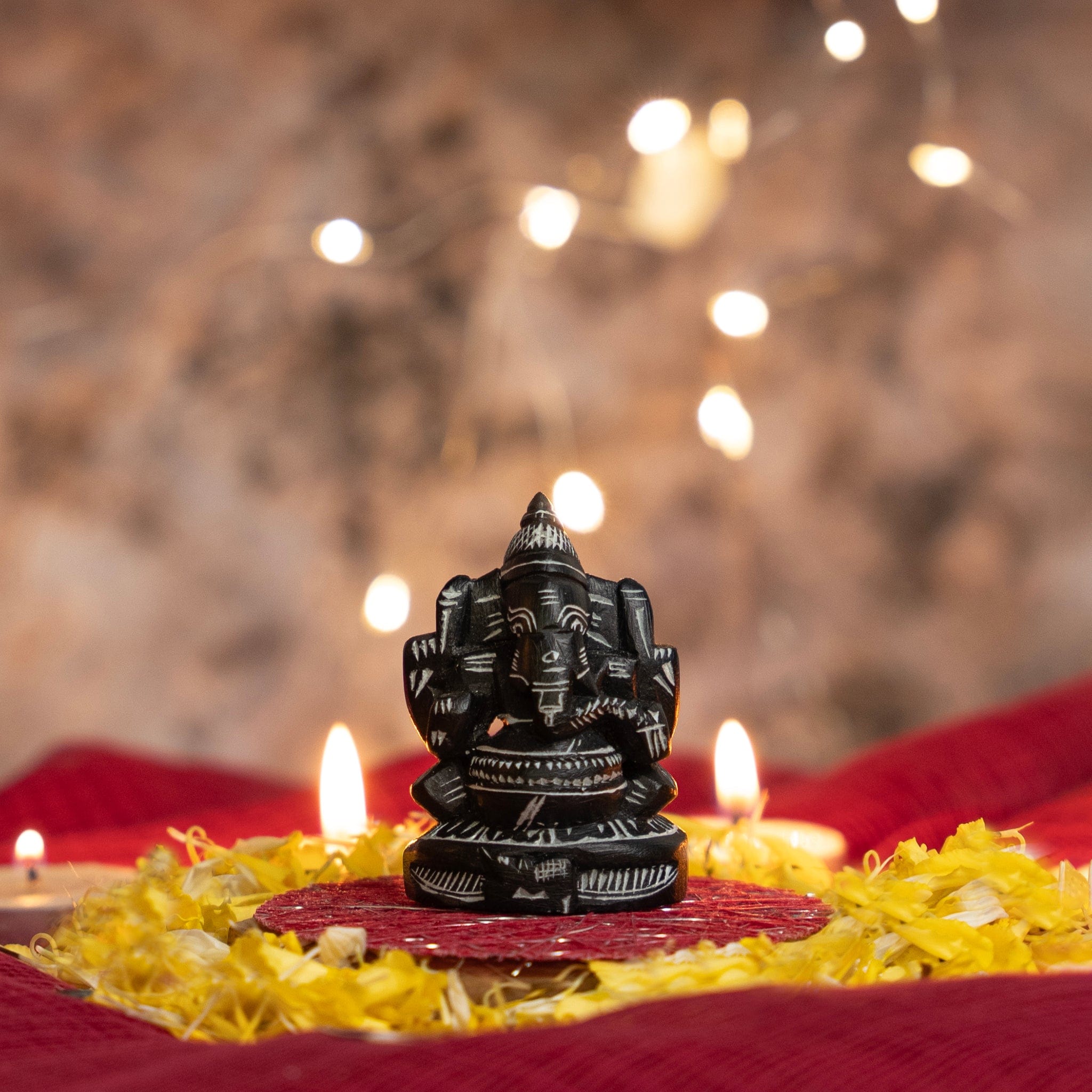 Decor Stone Carved Lord Ganesha Idol - Small artmansha