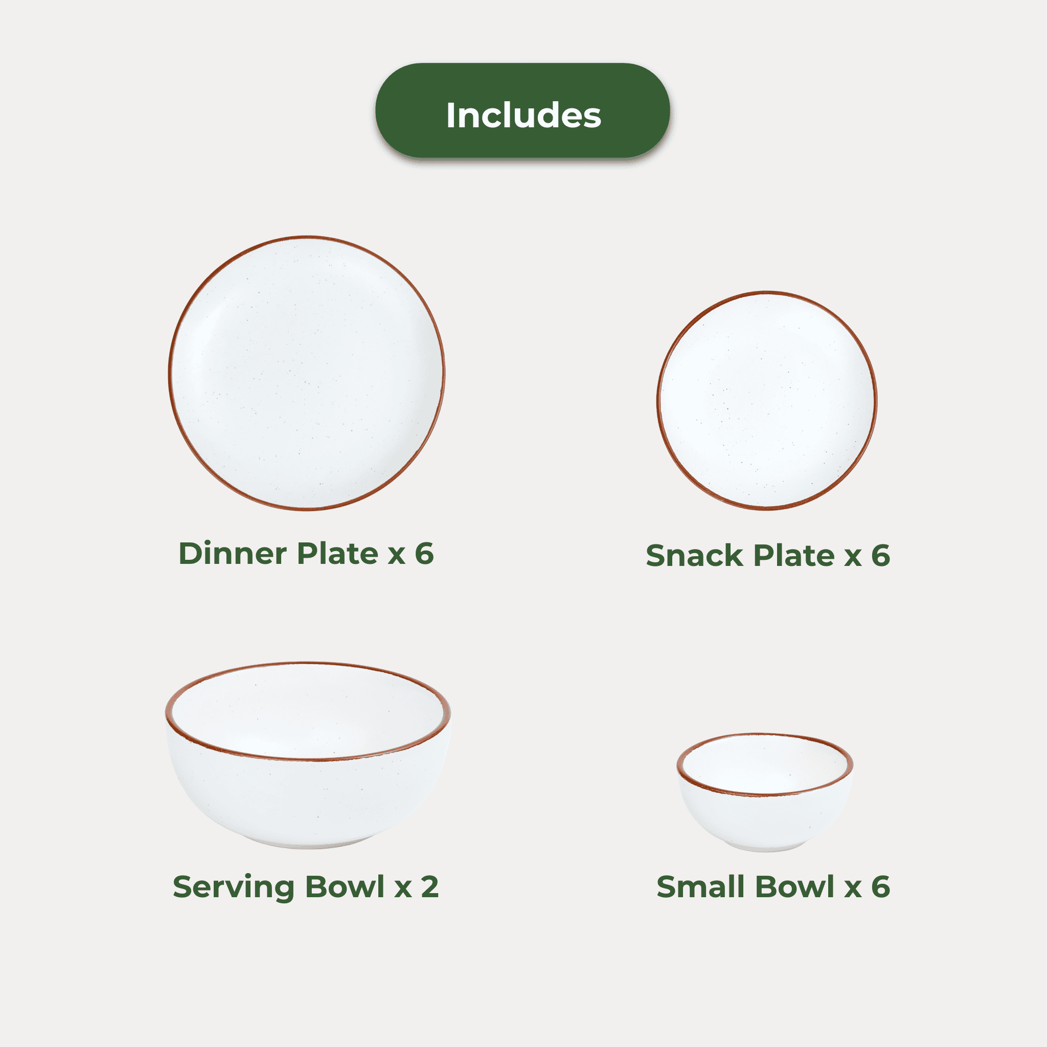 Dinnerware Sets Dune – 20-Piece Ceramic Dinner Set for 6 artmansha