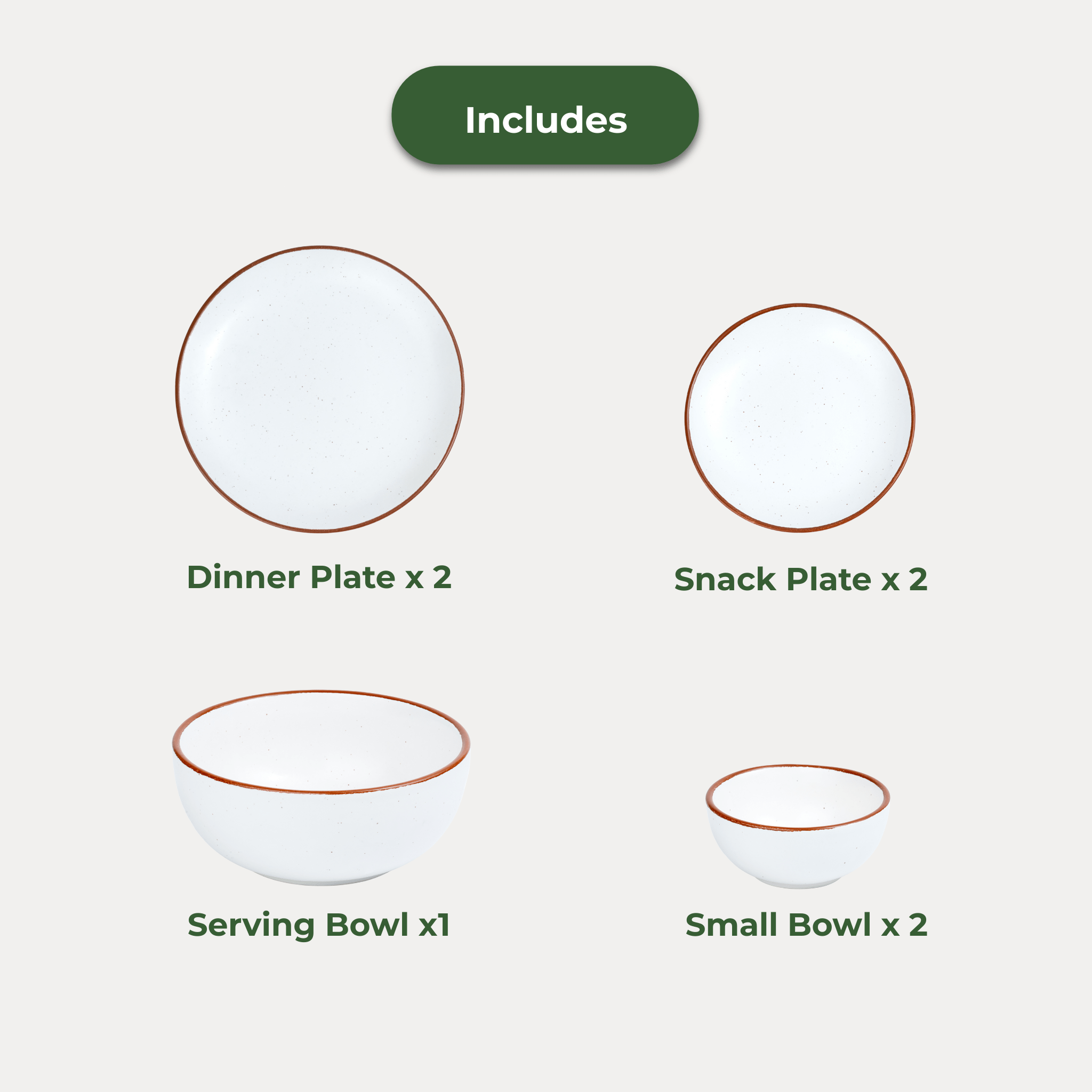Dinnerware Sets Dune – Ceramic Dinner Set for 2 (7 pcs) artmansha