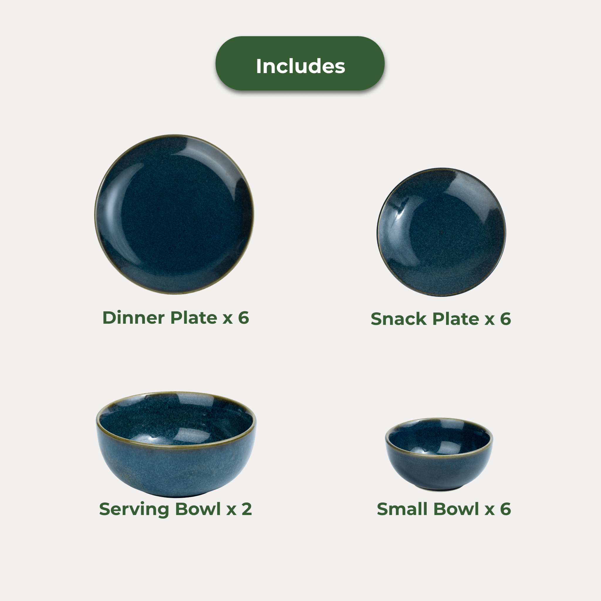 Dinnerware Sets Midnight Tide – 20-Piece Ceramic Dinner Set for 6 artmansha