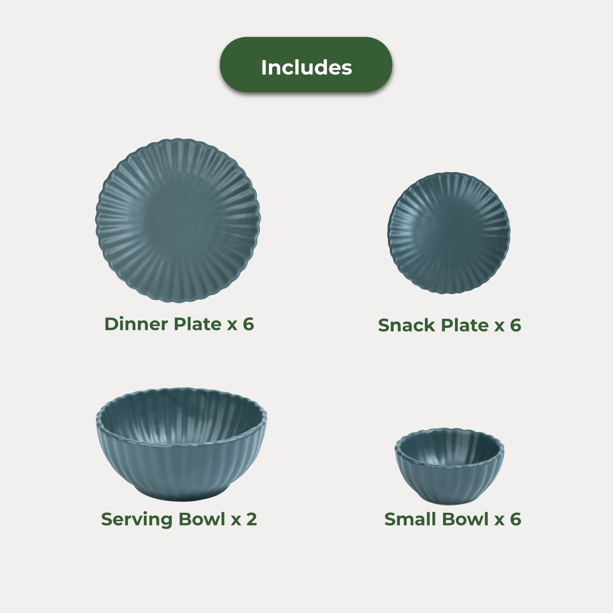 Dinnerware Sets Nimbus – 20-Piece Ceramic Dinner Set for 6 artmansha