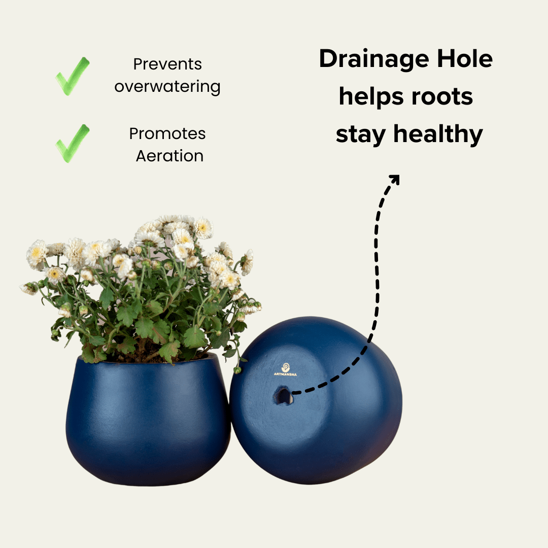 Pots & Planters Artmansha 'Minimal' Dark Blue Terracotta Planter artmansha