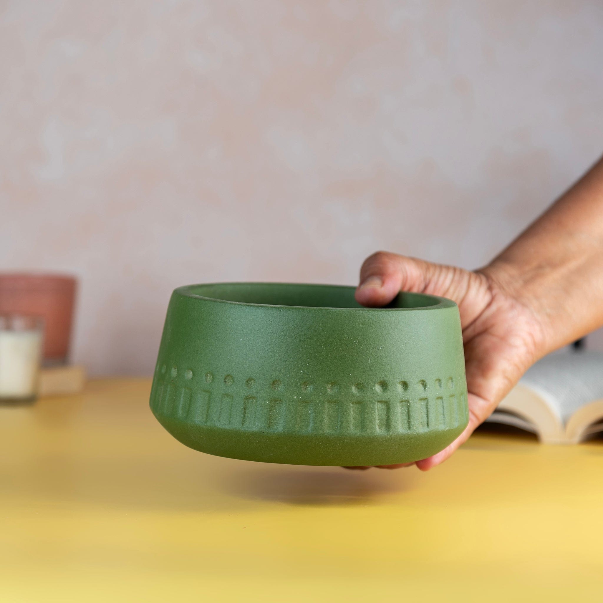 Pots & Planters Terracotta Olive Carved Planter artmansha