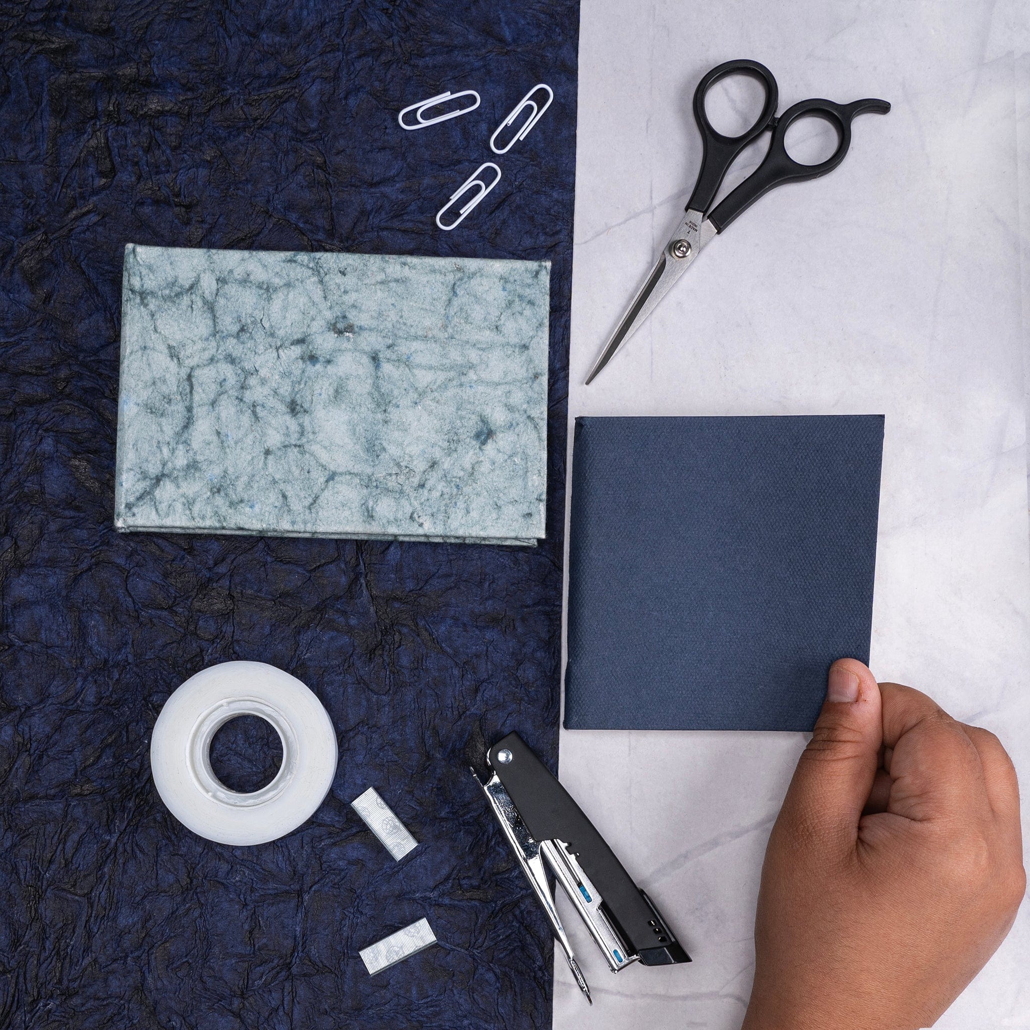 Small Blue Batik Notepad & Small Blue Batik Pocket Diary - Combo artmansha