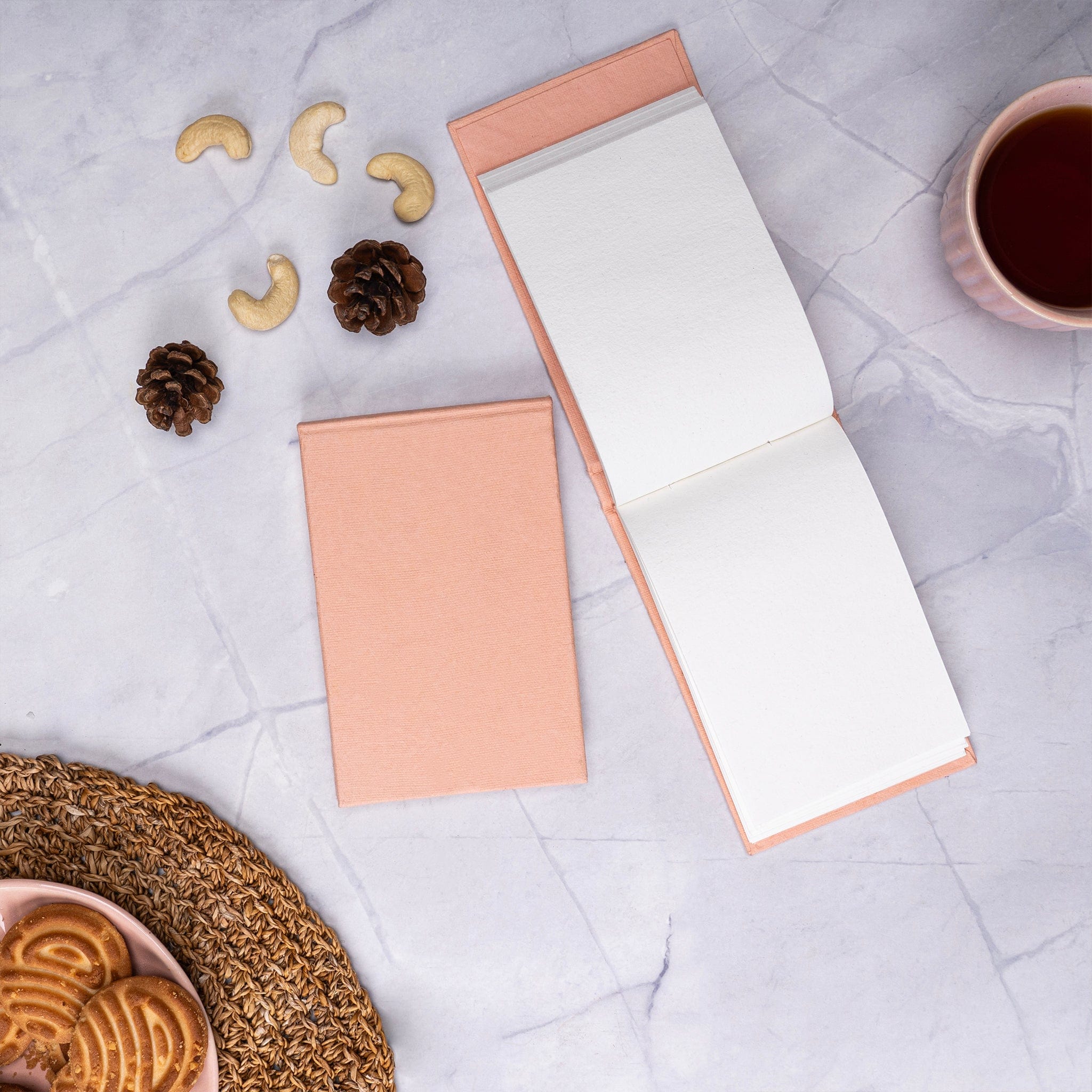 Small Blush Notepad & Small Wine Glass Pocket Diary- Combo artmansha