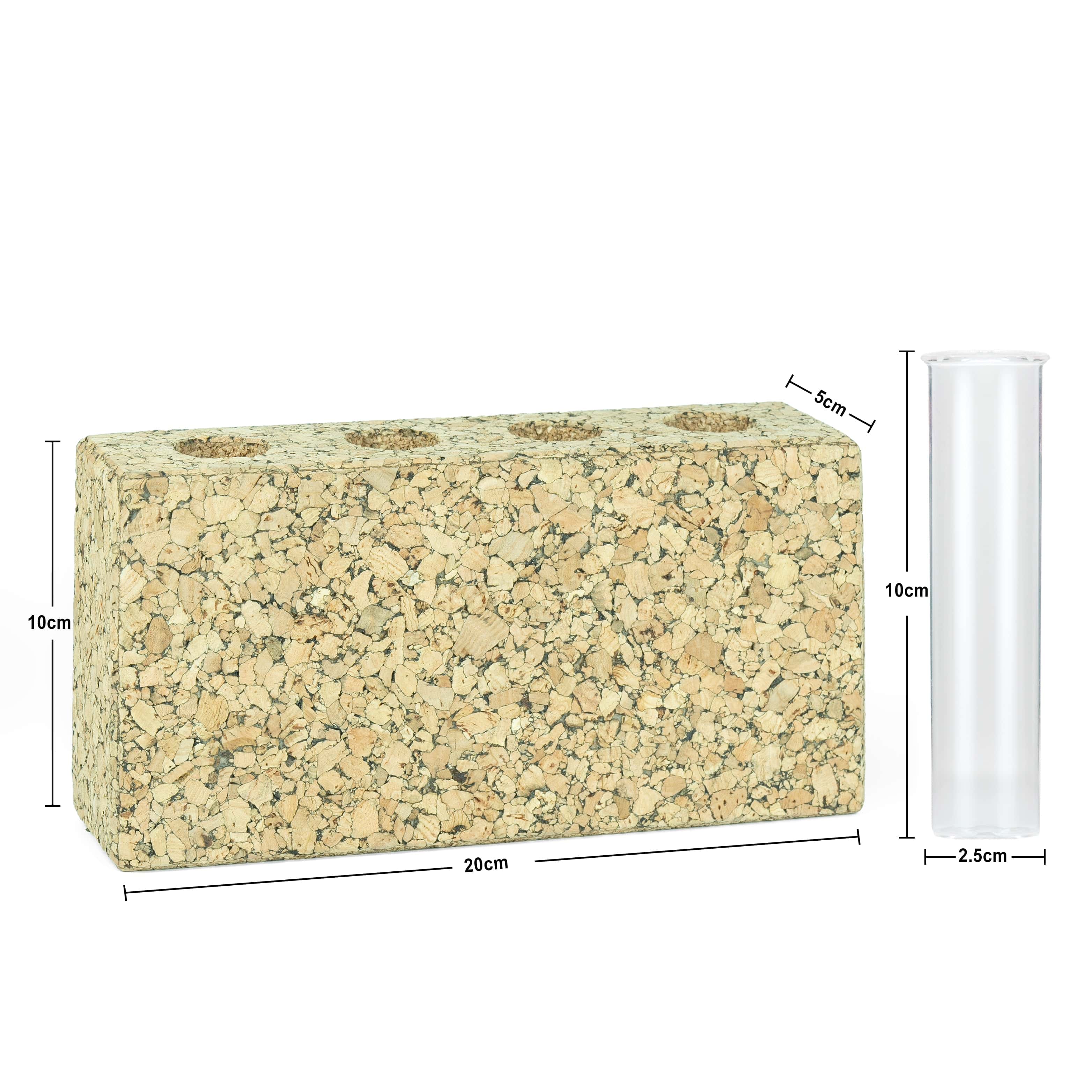 Vases 'Blooming Brick' Cork Test Tube Vase/Planter artmansha