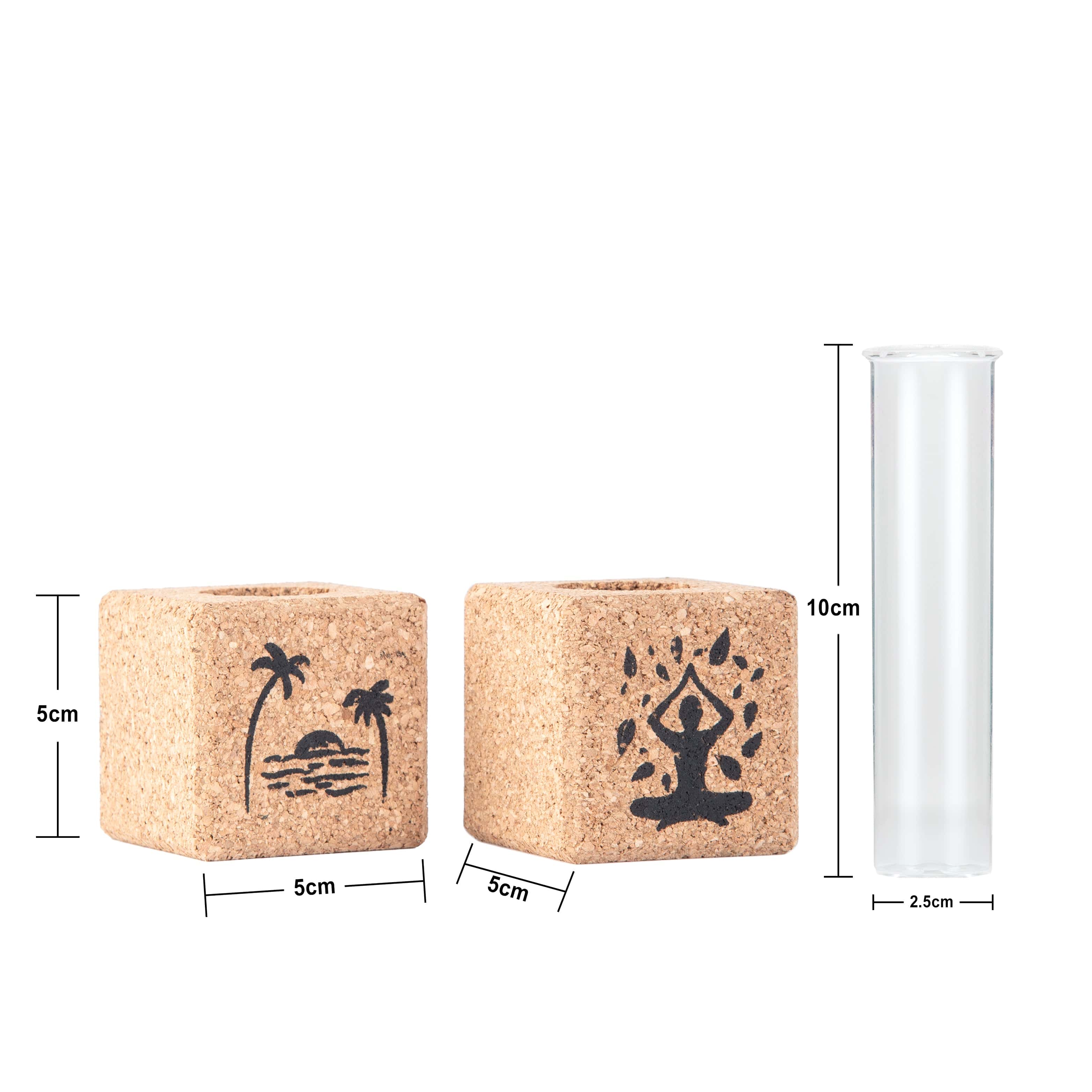 Vases 'Calm Within' Cork Combo of 2 Magnetic Vases/Planters artmansha