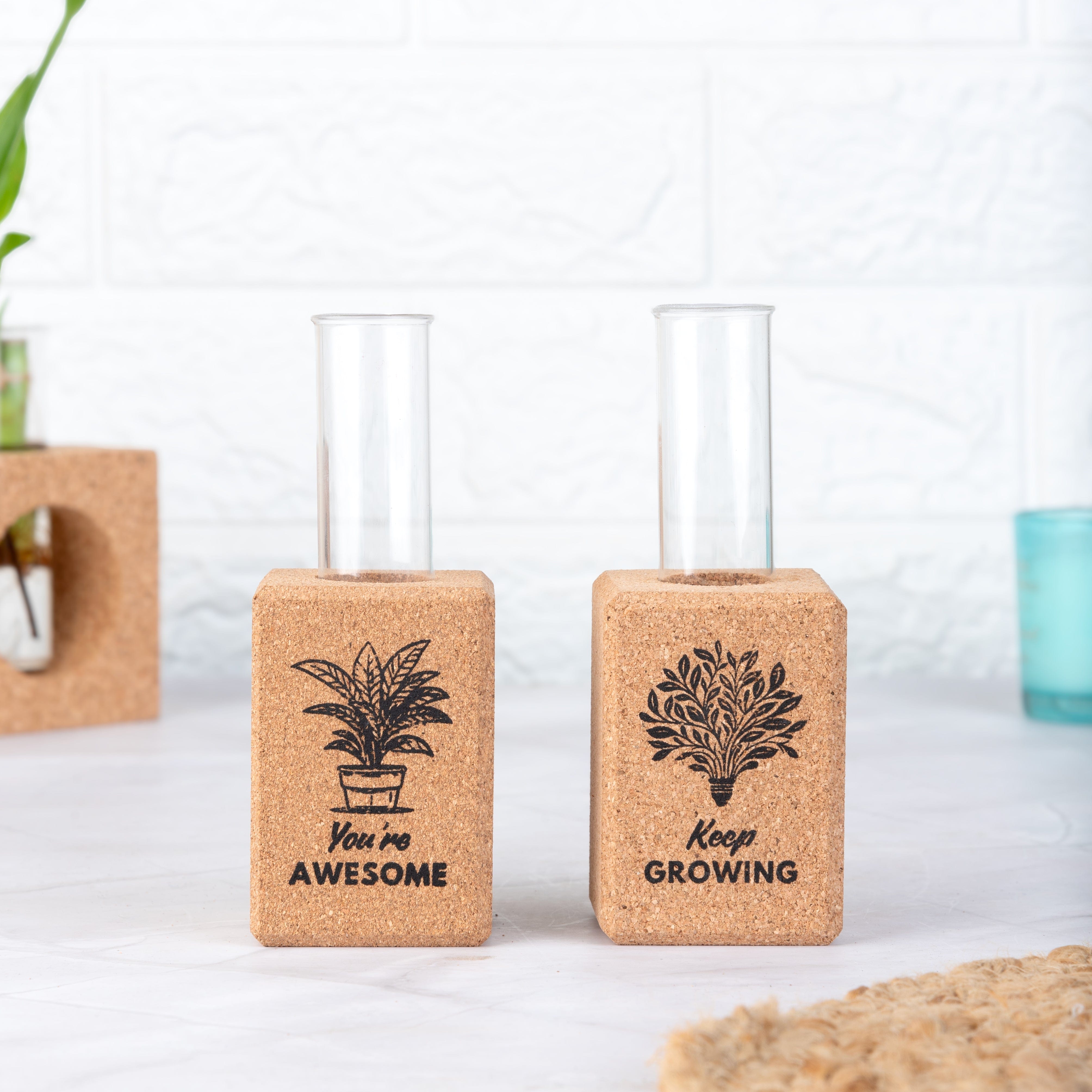 Vases 'Positive Affirmations' Magnetic Planters/Vases (Cork) artmansha