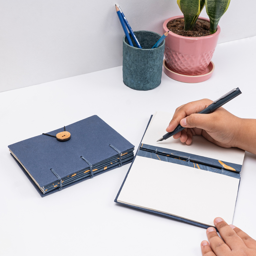 Artmansha Blue 'Button' Diary