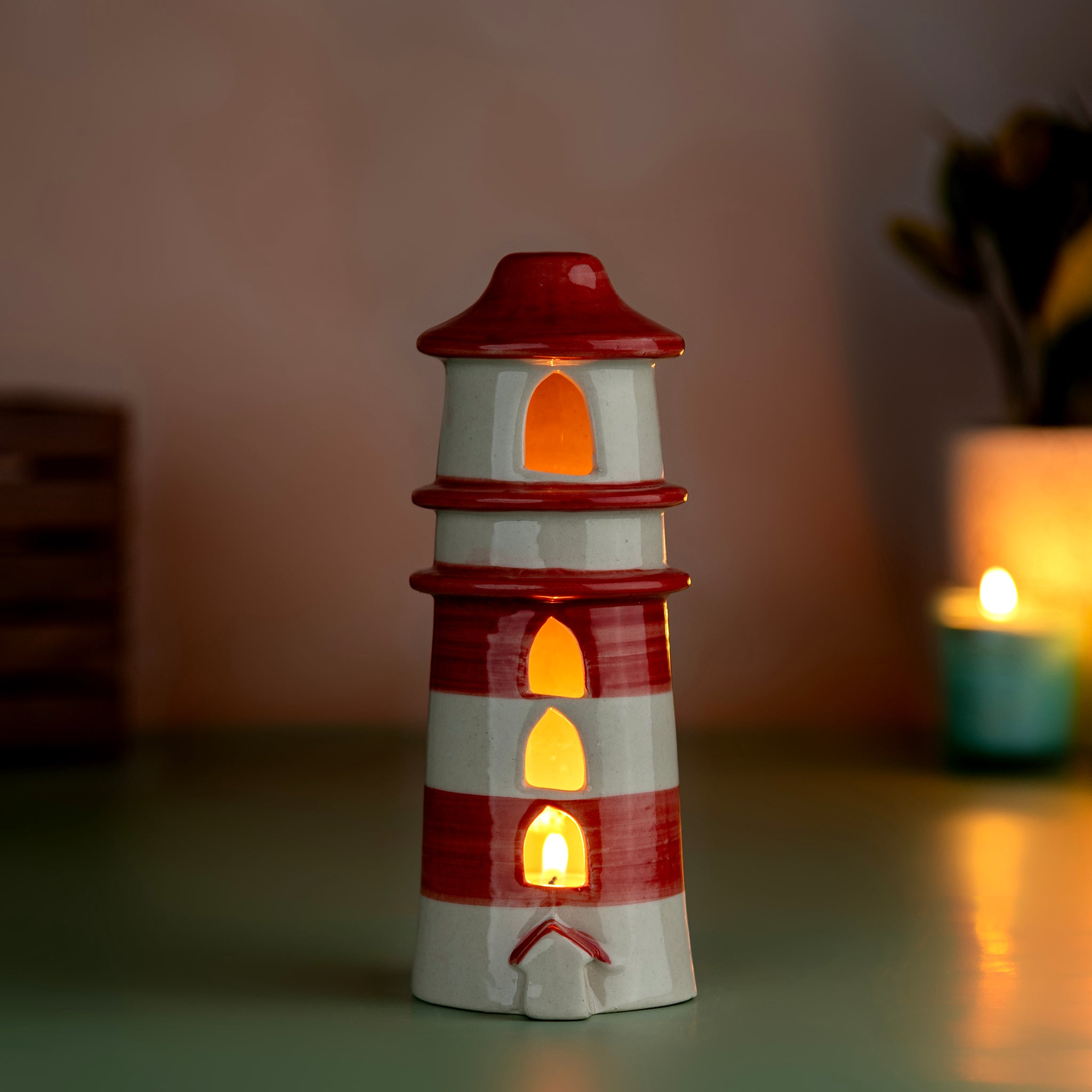 'Lighthouse' Ceramic Tealight Holder