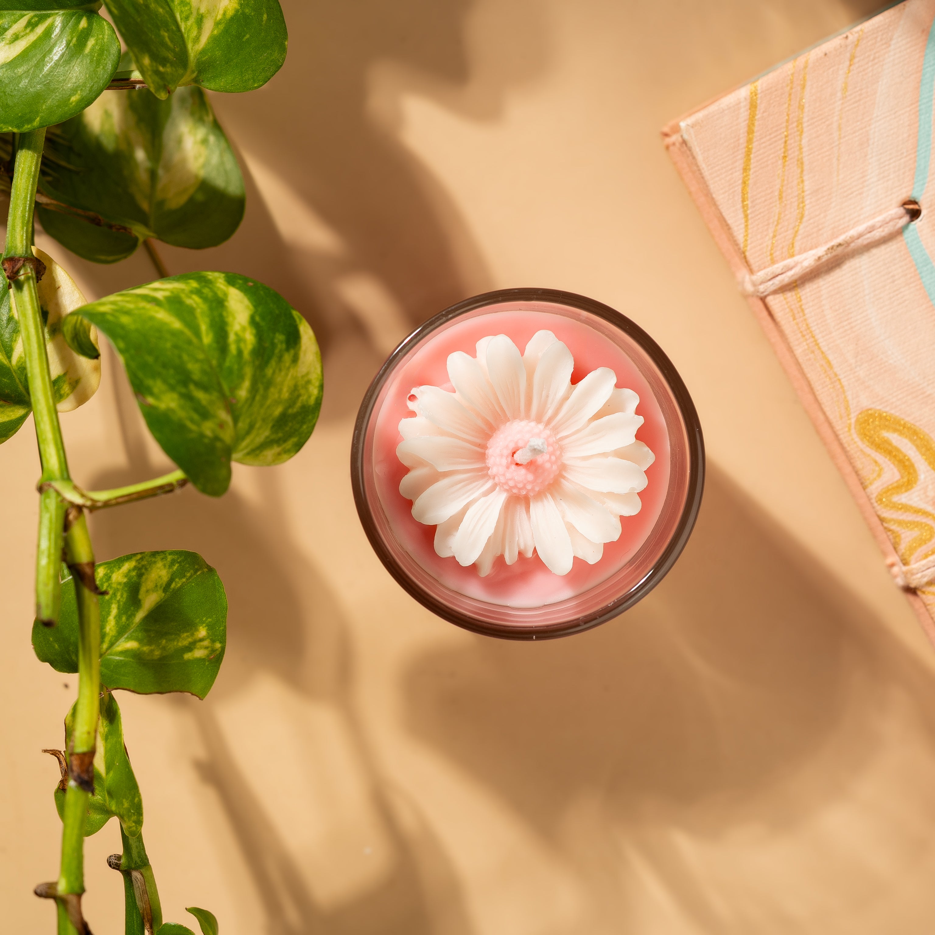 Pink Daisy Shot Jar Candle