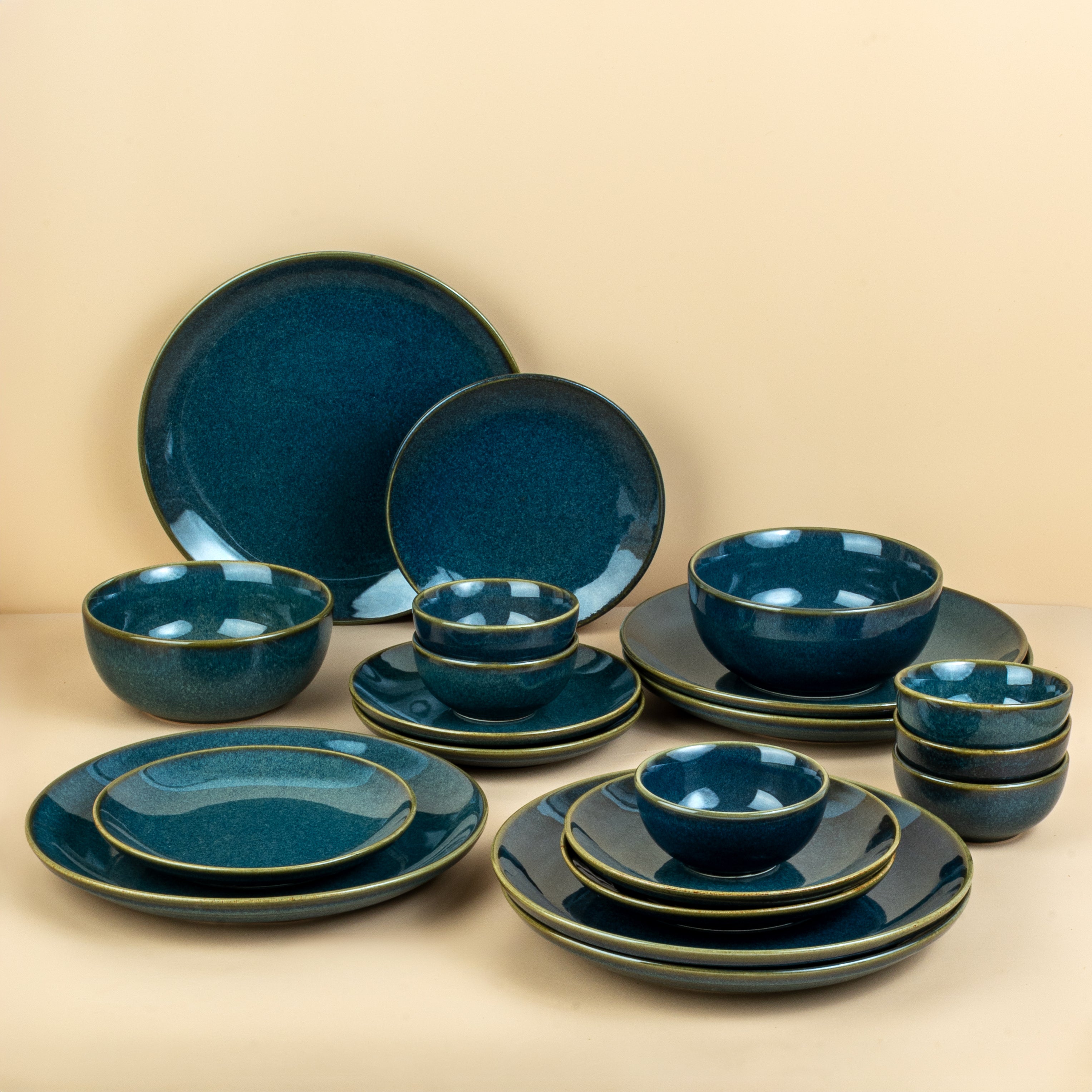 Midnight Tide – 20-Piece Ceramic Dinner Set for 6
