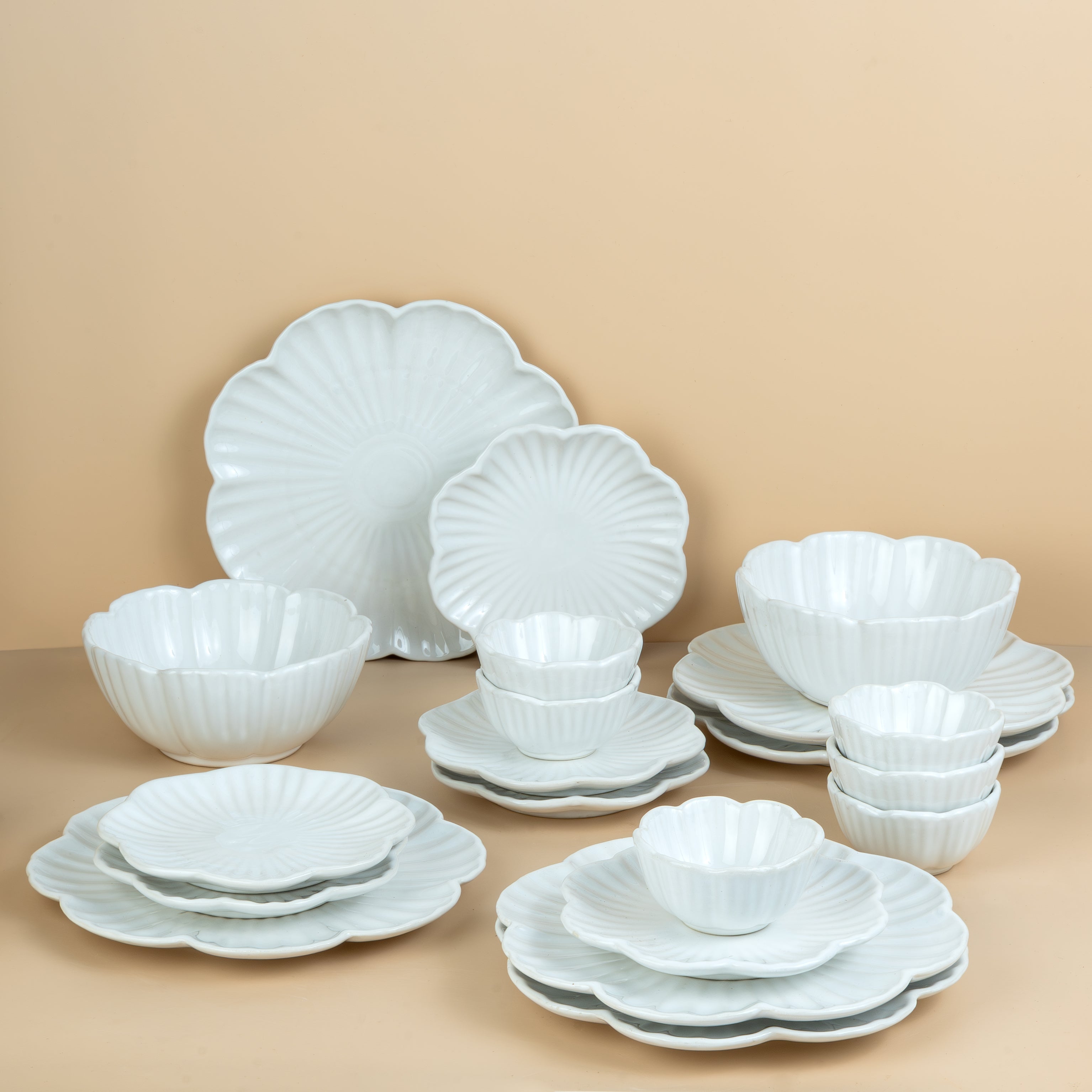 Bloom – 20-Piece Ceramic Dinner Set for 6