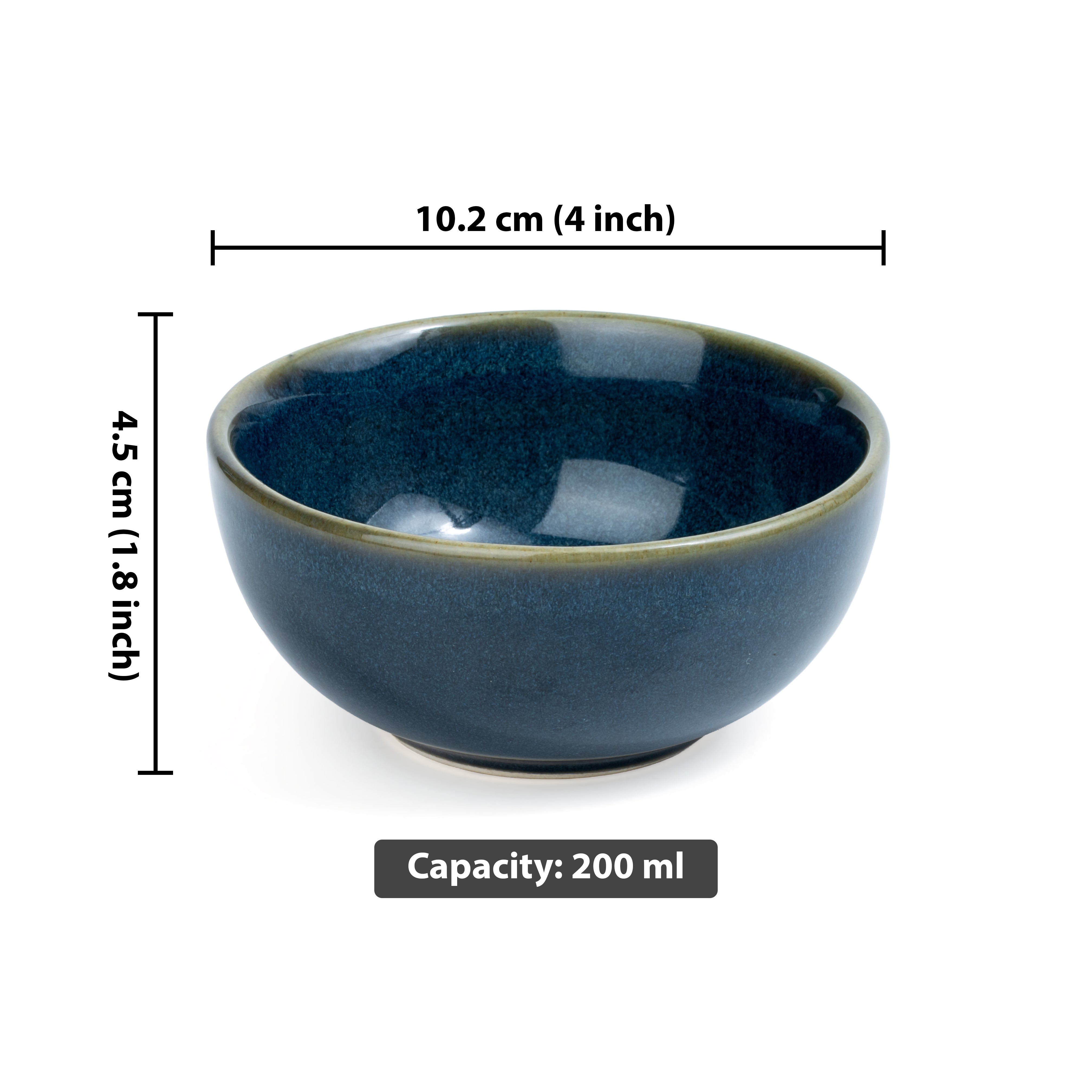 Midnight Tide – Set of 4 Ceramic Small Bowls