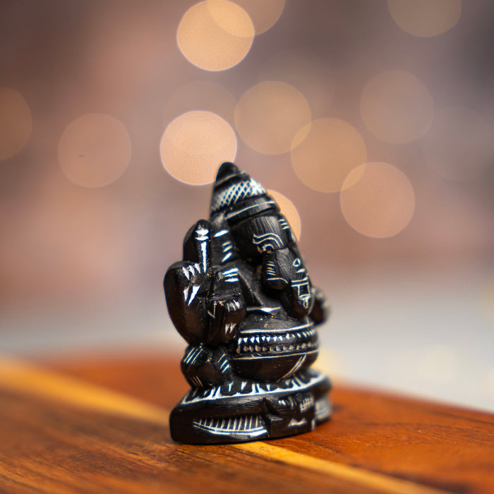 Stone Carved Lord Ganesha Idol - Small