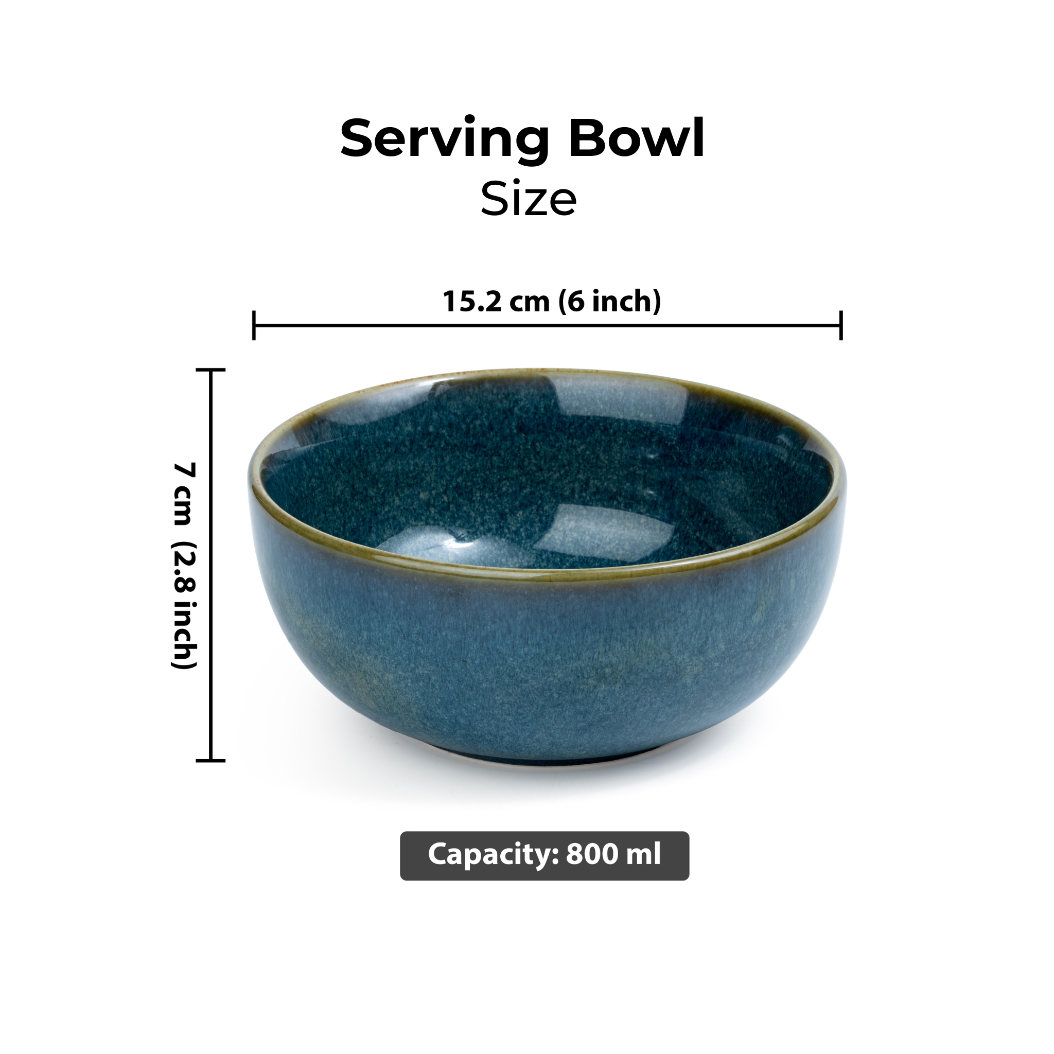 Midnight Tide – Ceramic Serving Set (1 Serving Bowl + 4 Small Bowls)