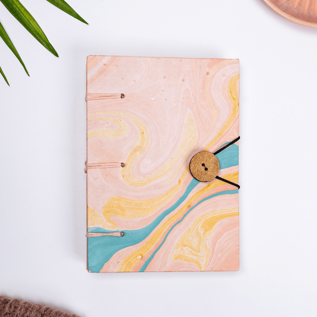 Artmansha Blush Marble 'Button' Diary artmansha