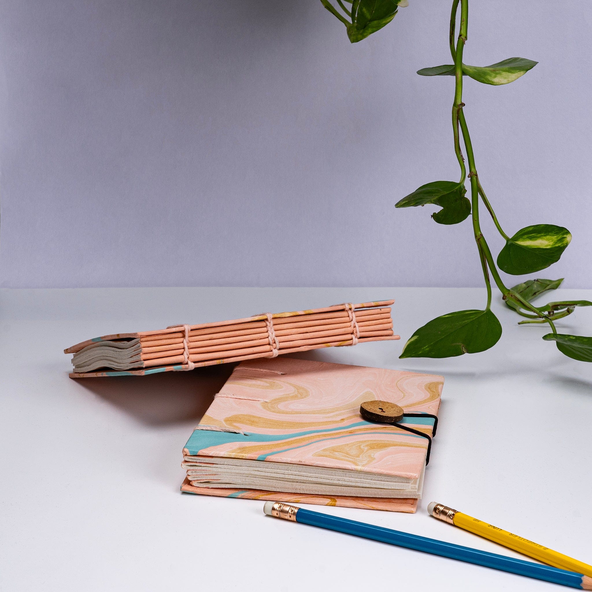 Artmansha Blush Marble 'Button' Diary artmansha