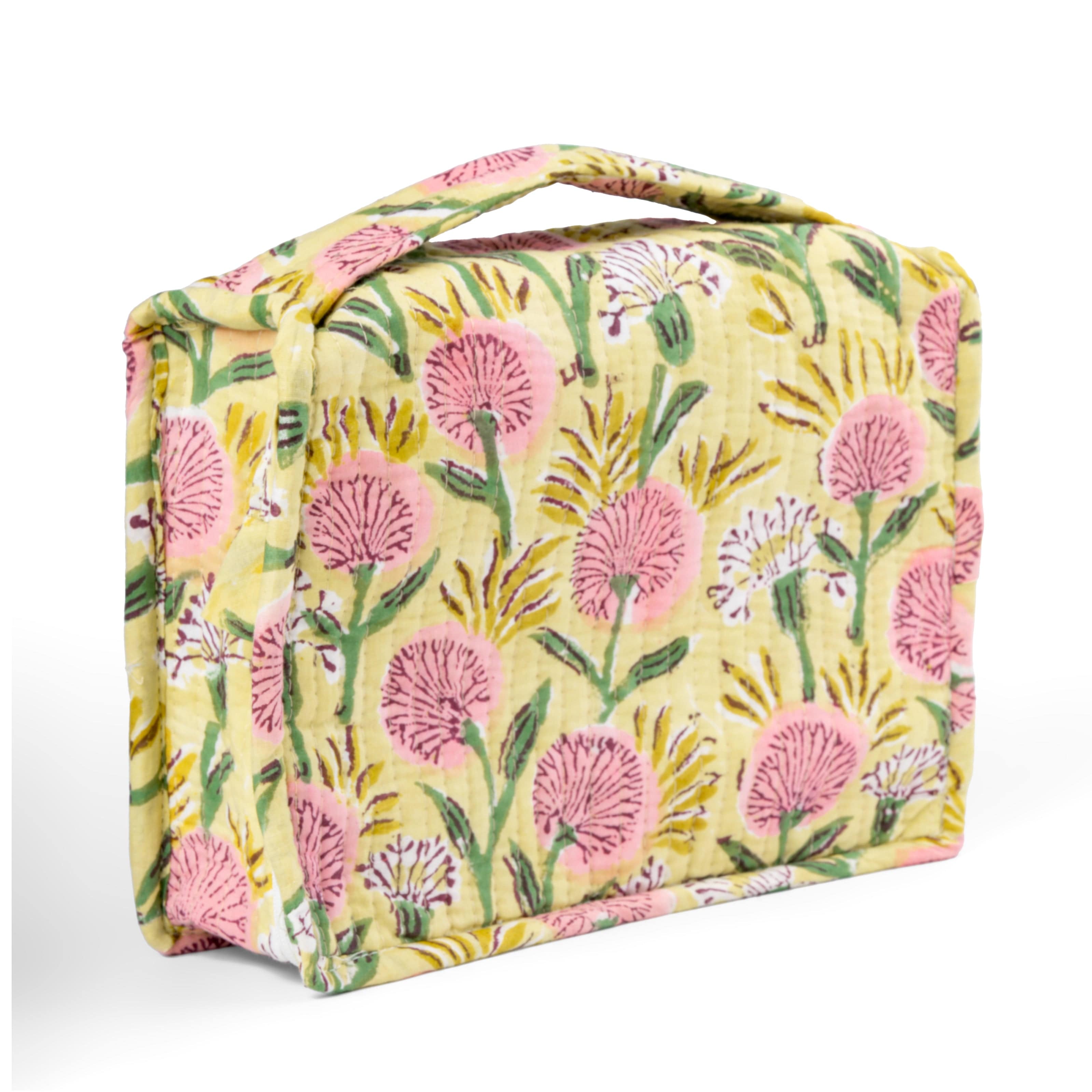 Bags 'Blossom Delight' Block Printed Jewellery & Travel Organizer artmansha