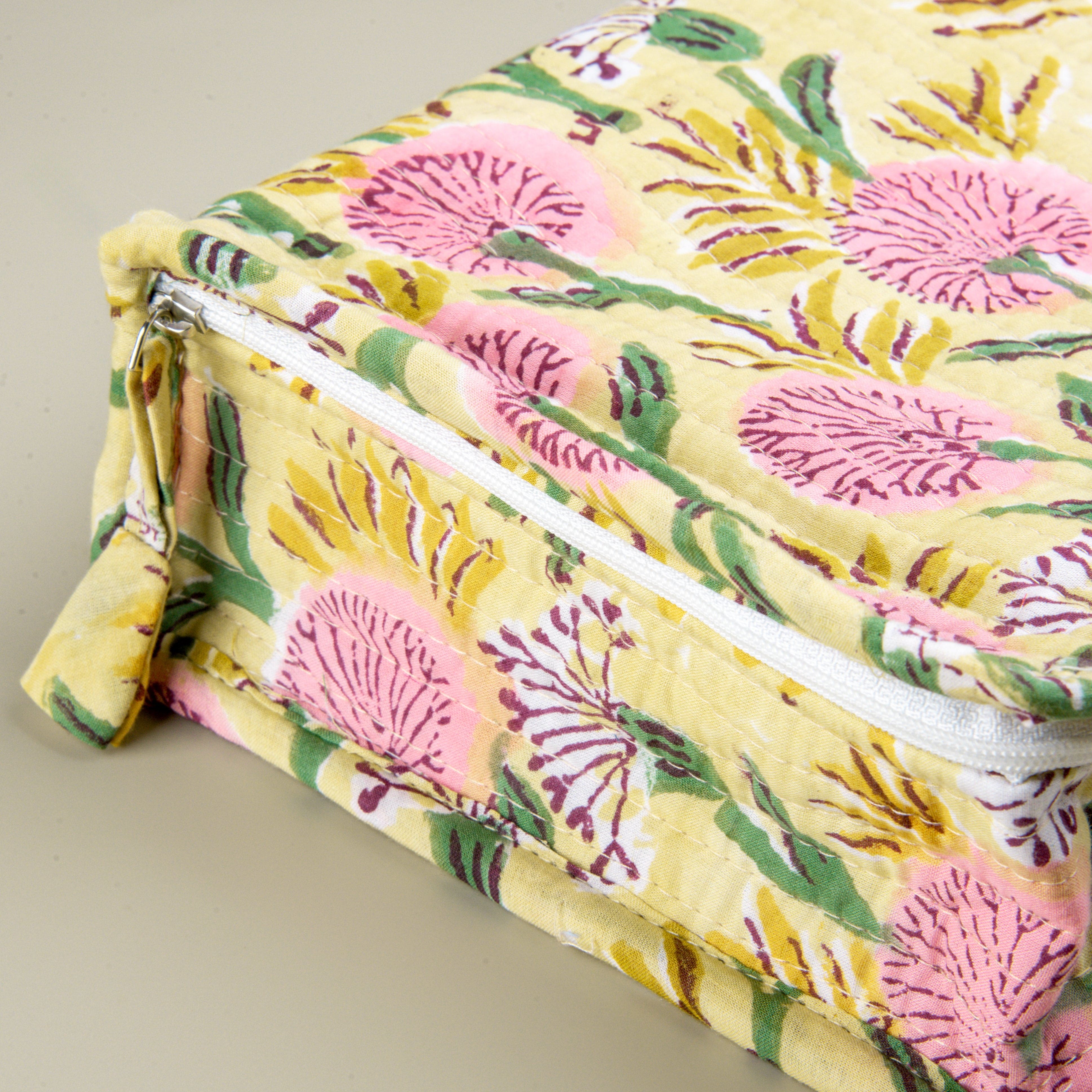Bags 'Blossom Delight' Block Printed Jewellery & Travel Organizer artmansha