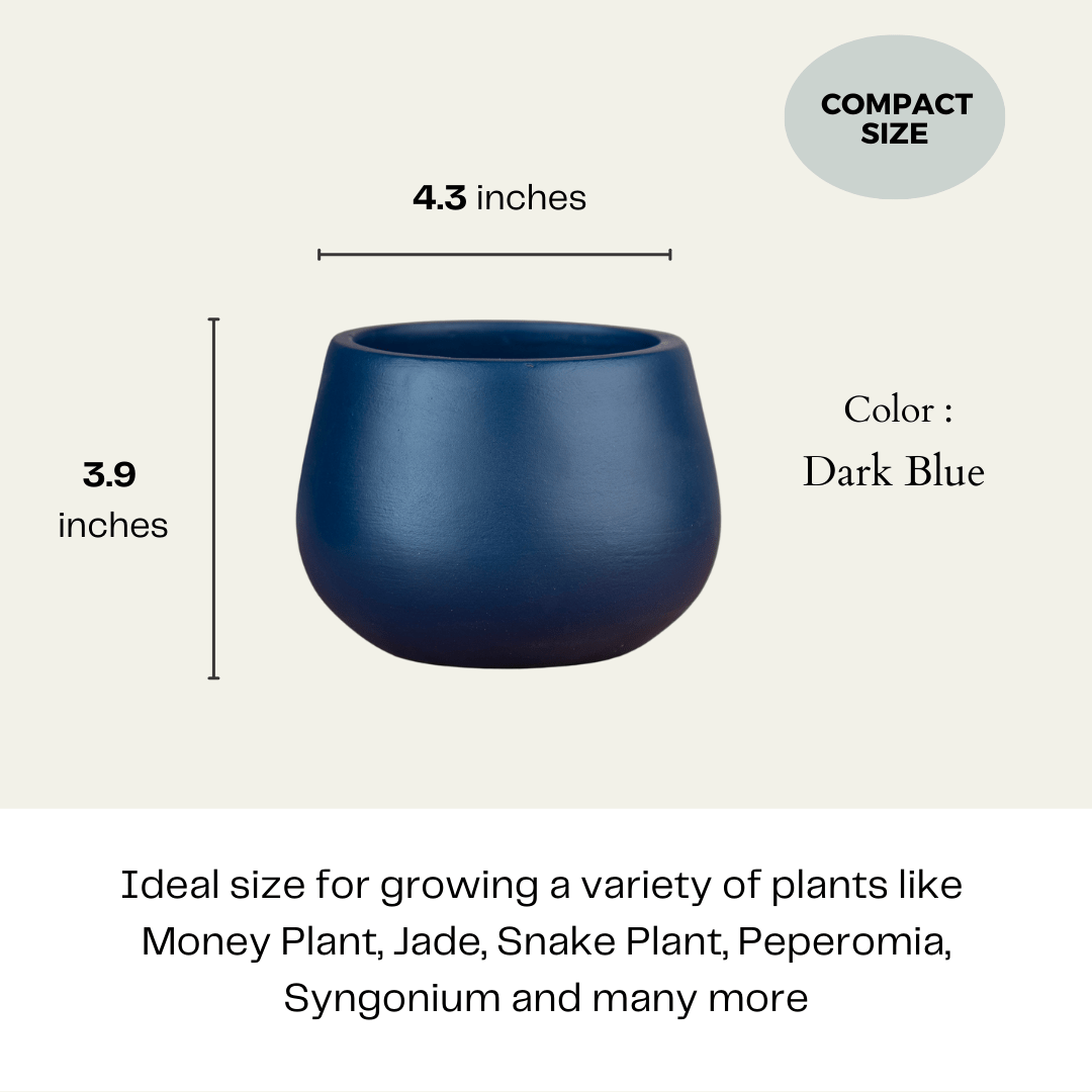 Pots & Planters Artmansha 'Minimal' Dark Blue Terracotta Planter artmansha