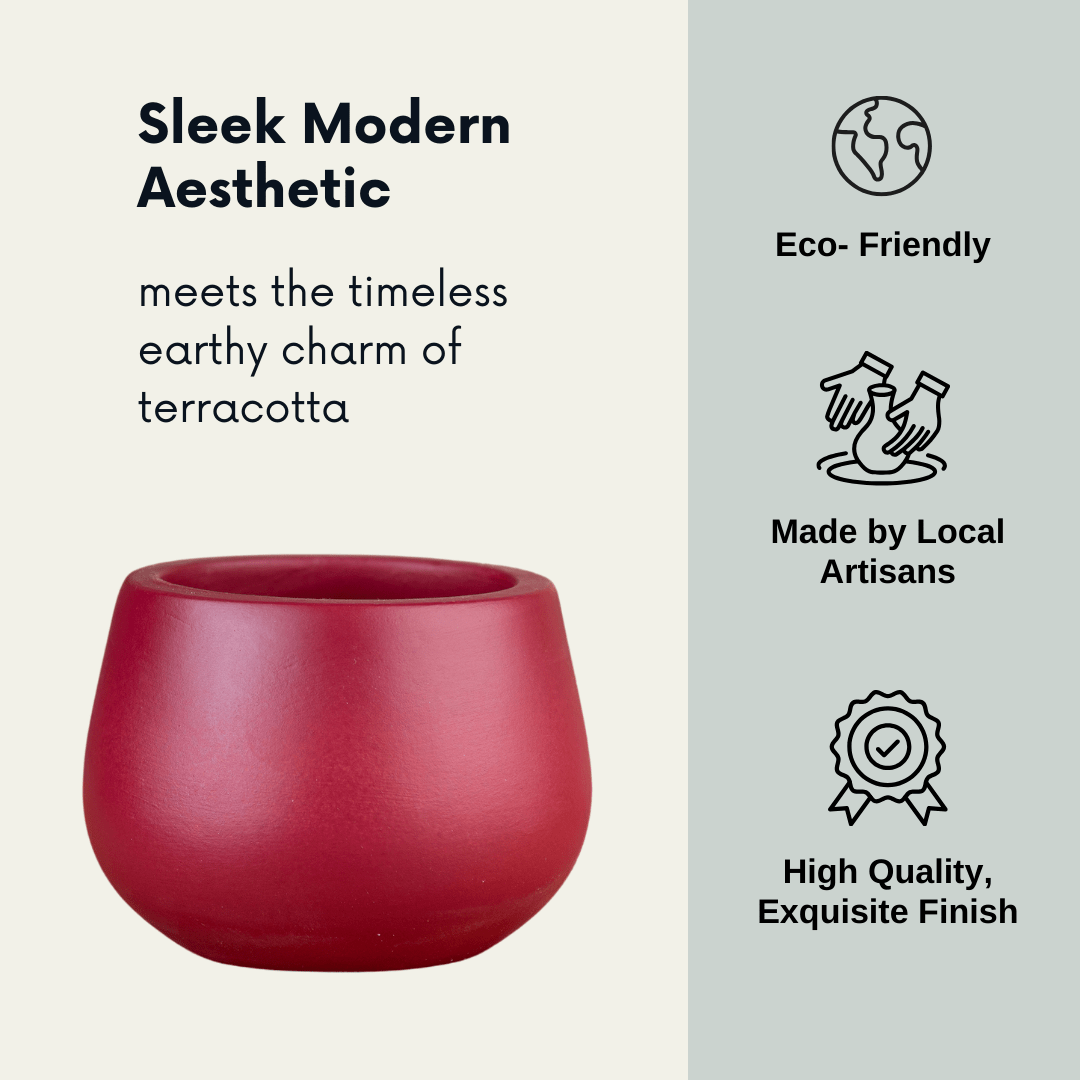 Pots & Planters Artmansha 'Minimal' Maroon Terracotta Planter artmansha