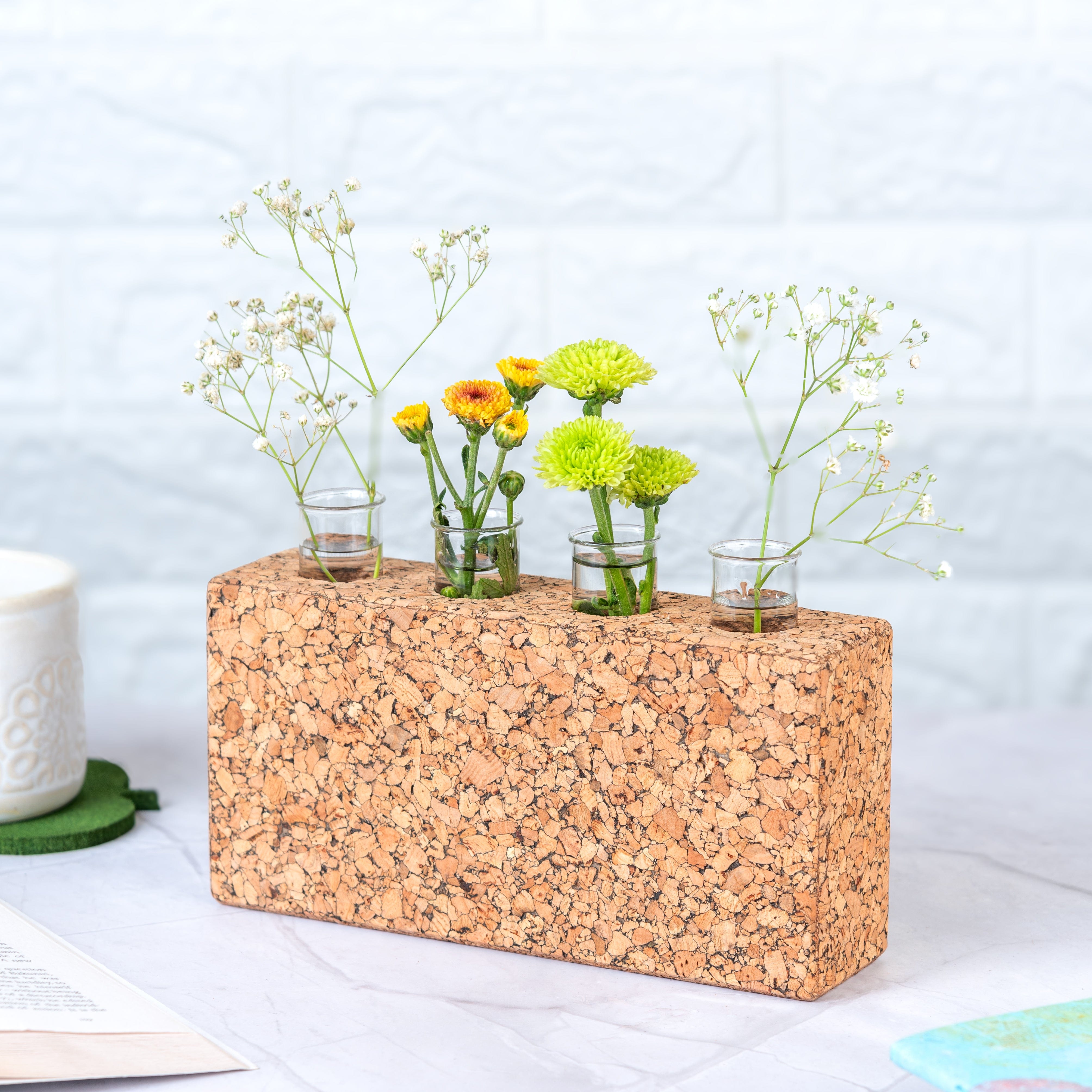 Vases 'Blooming Brick' Cork Test Tube Vase/Planter artmansha