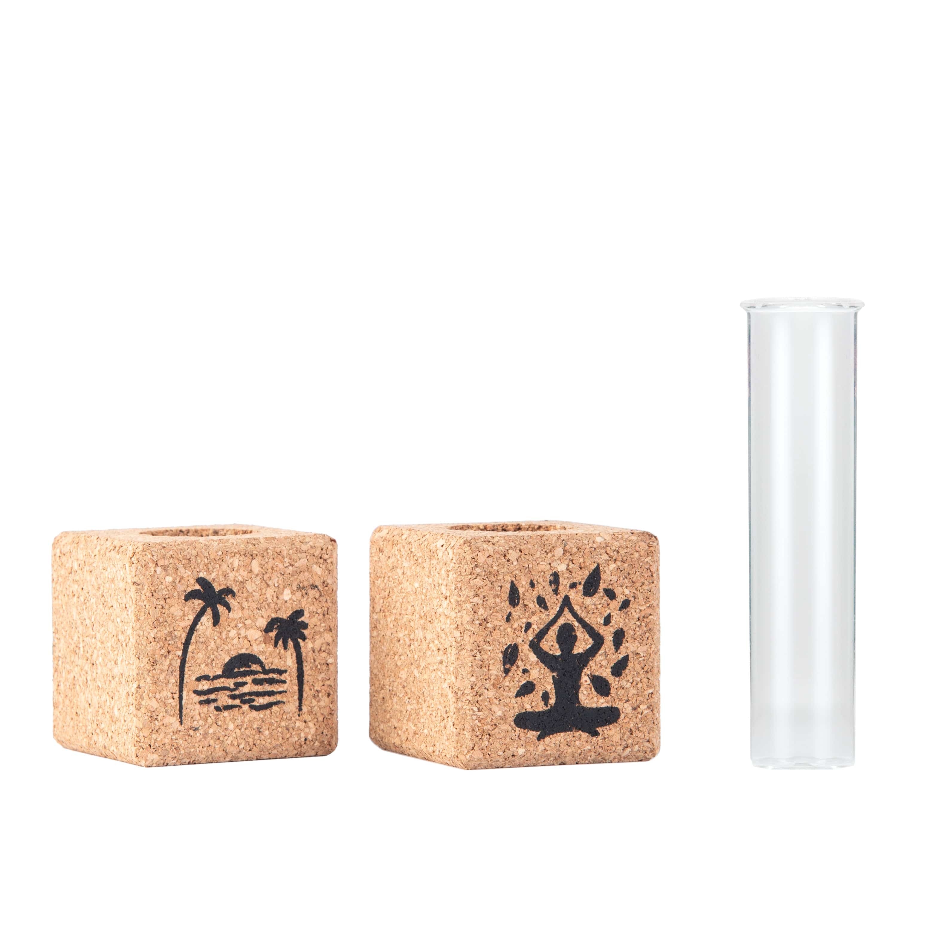 Vases 'Calm Within' Cork Combo of 2 Magnetic Vases/Planters artmansha