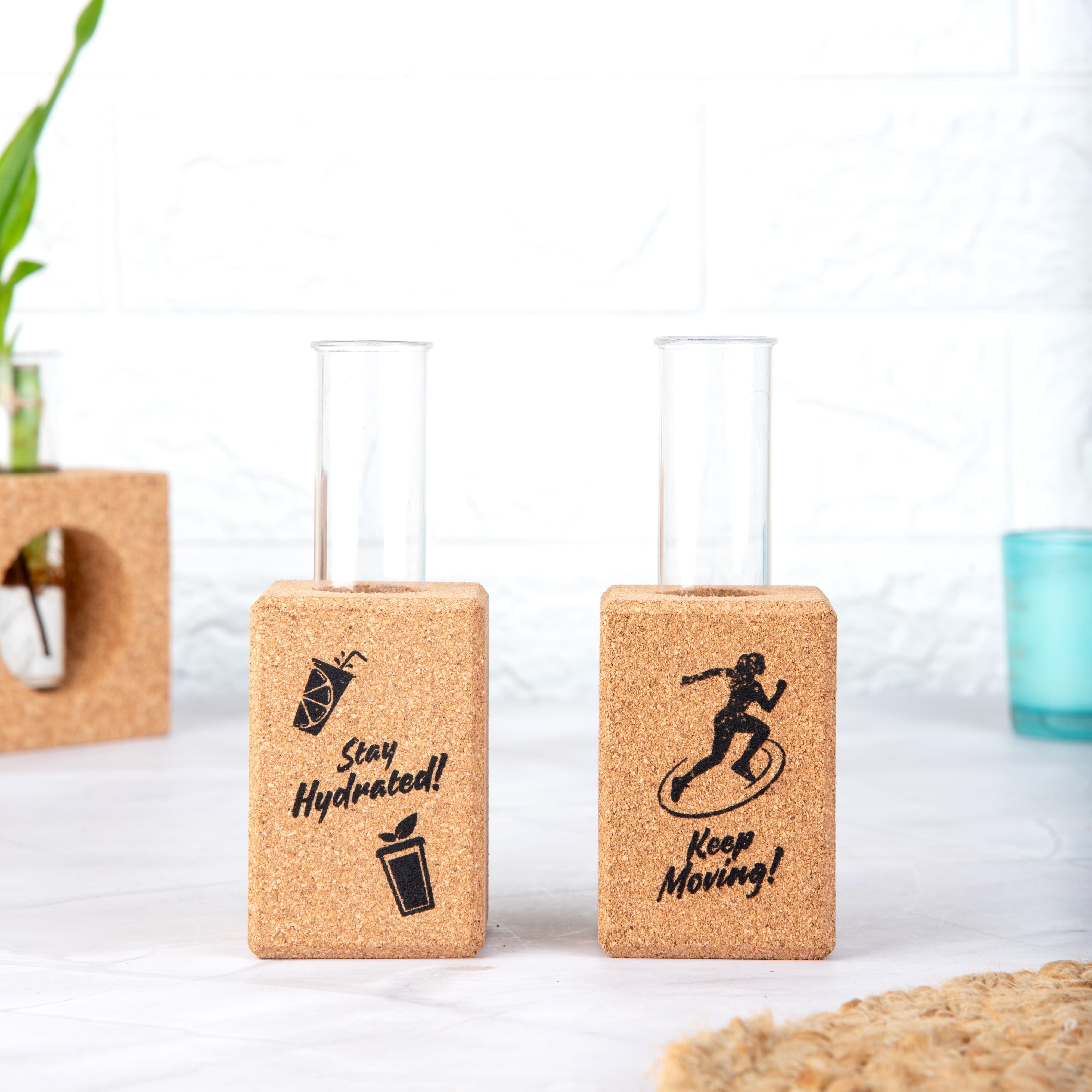 Vases 'Stay Fit' Magnetic Fridge Planters/Vase (Cork) artmansha